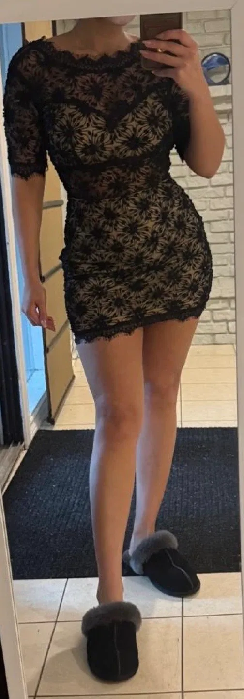 Black Lace Mini Dress