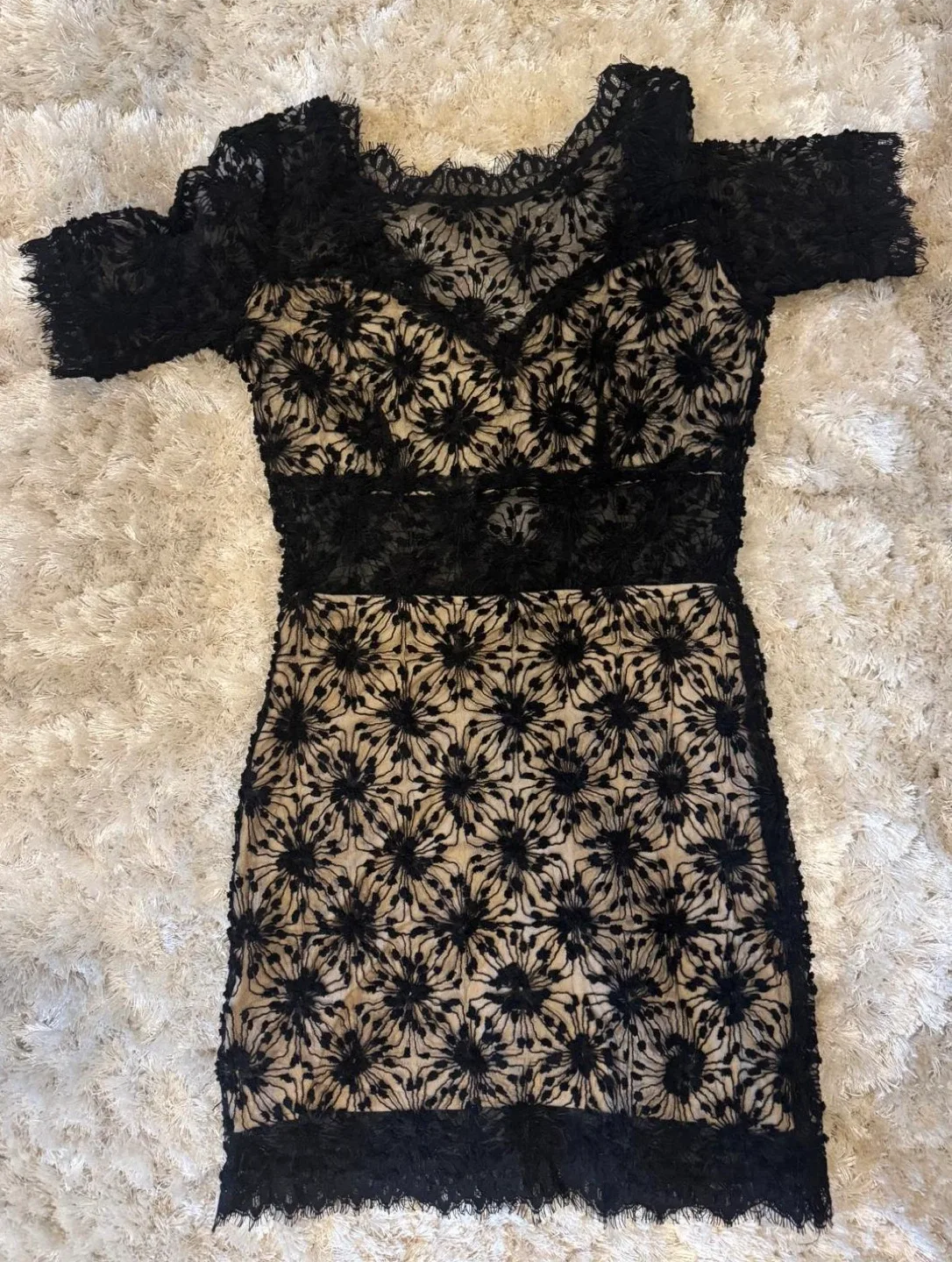 Black Lace Mini Dress image indicator(2)