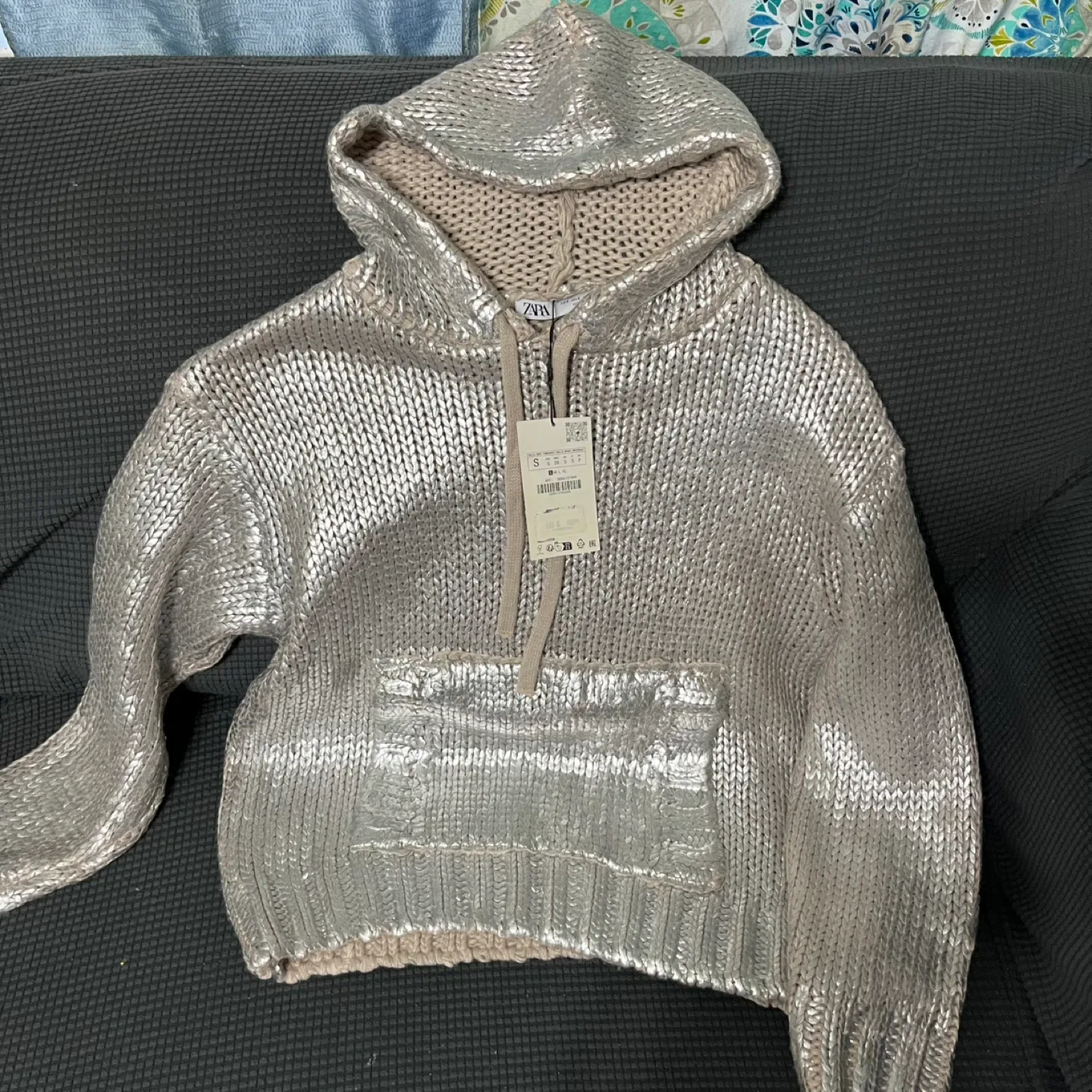Zara Knit Hoodie - Size S
