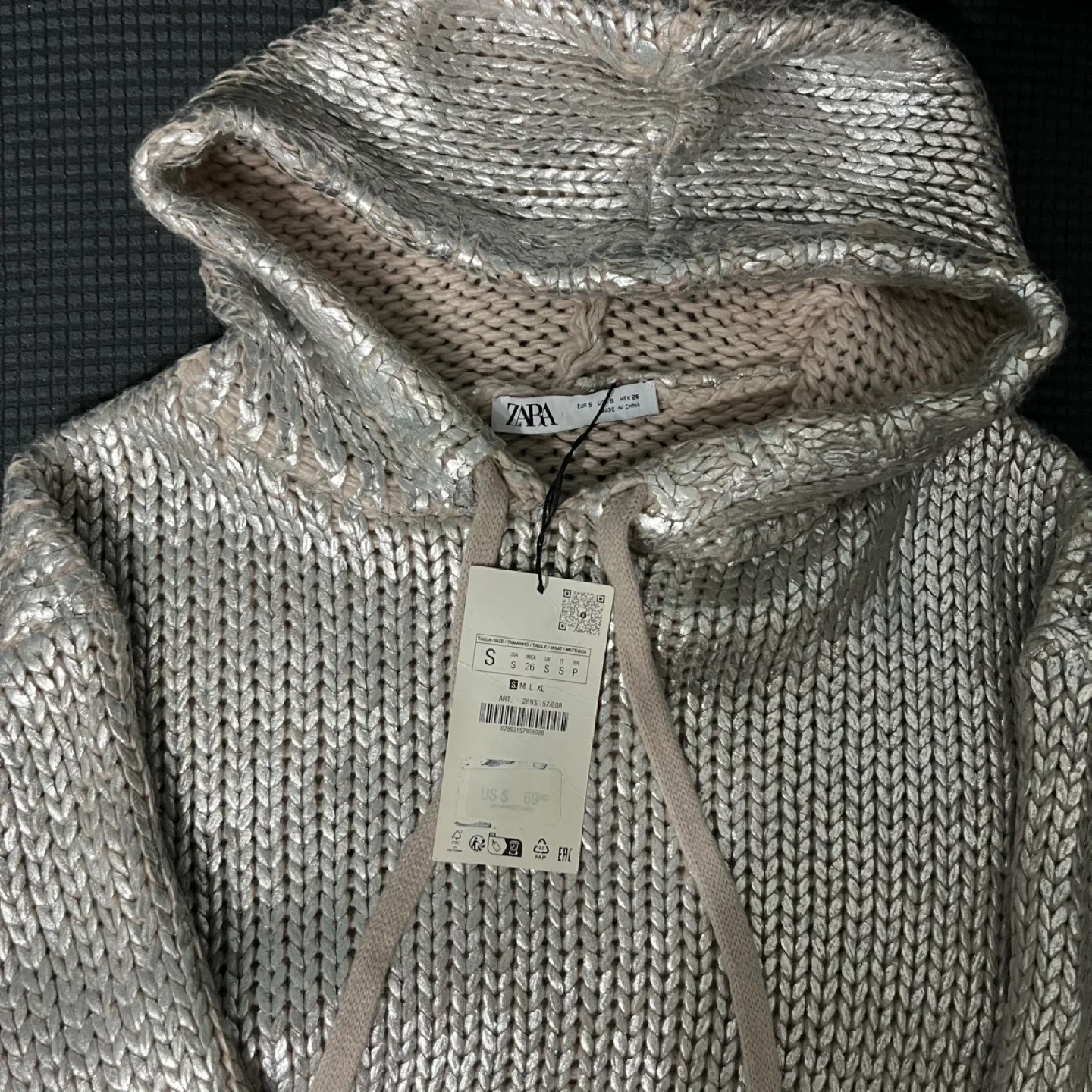 Zara Knit Hoodie - Size S image indicator(3)