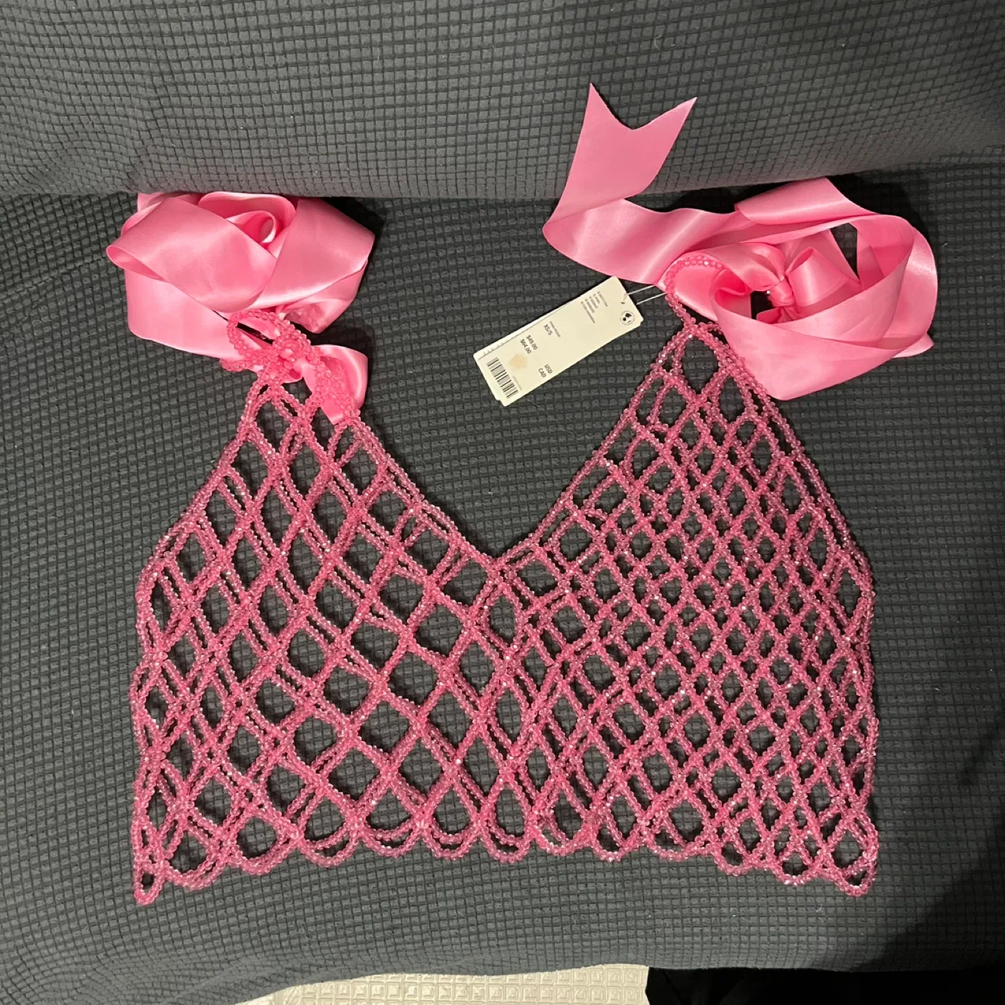 New Pink Beaded Top - Size XS/S