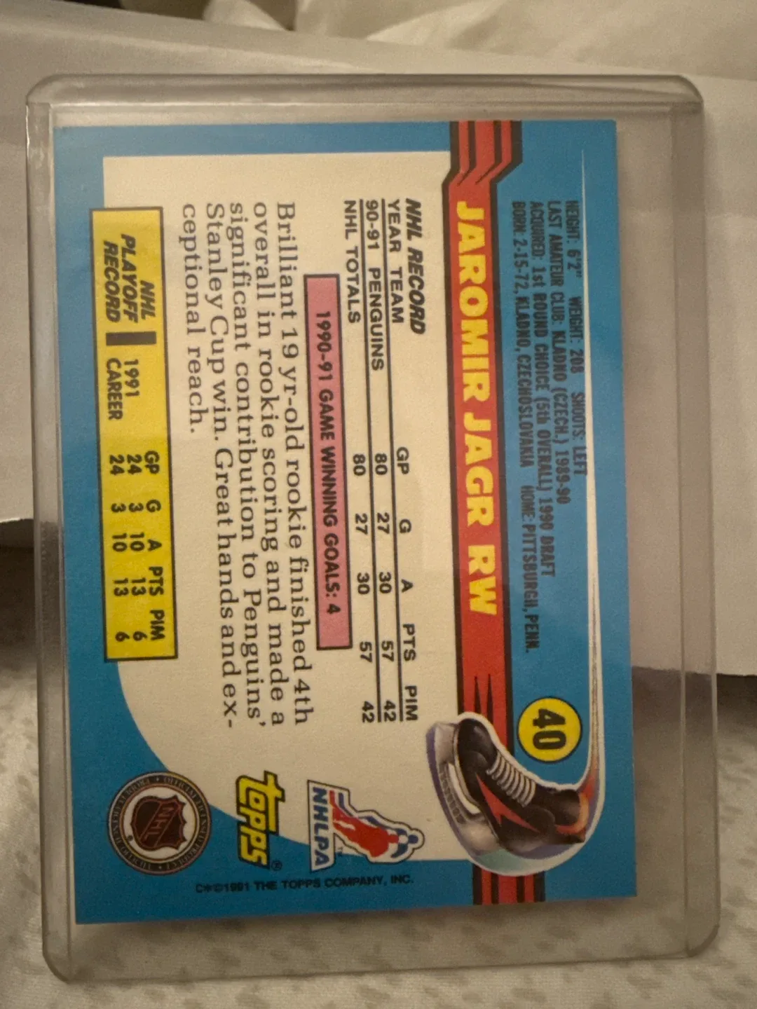 Jaromir Jagr Rookie Hockey Card image indicator(4)