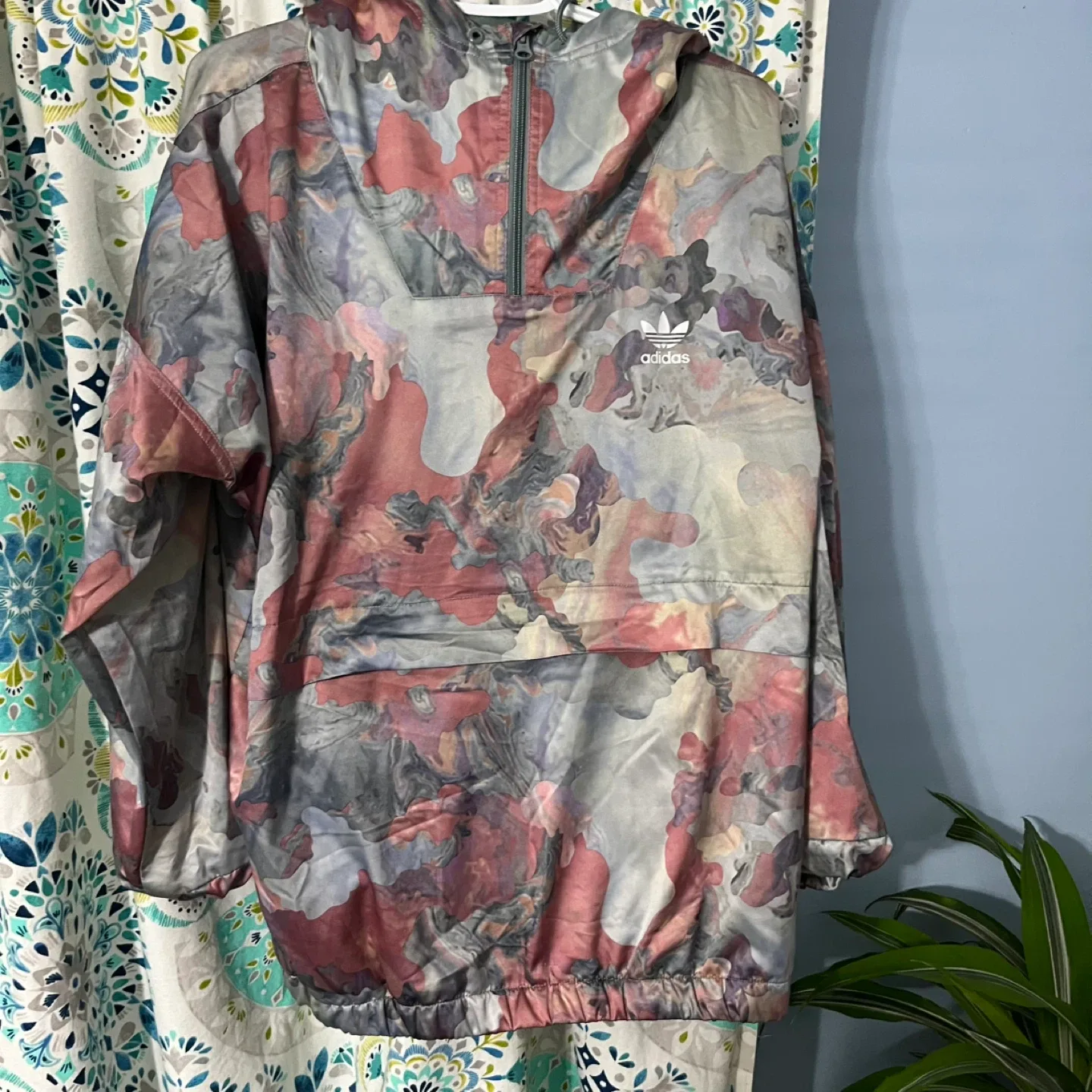 Adidas Floral Print Pullover Jacket - Size M image indicator(2)