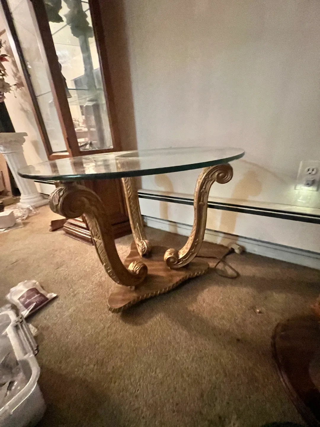 Glass Top Accent Table