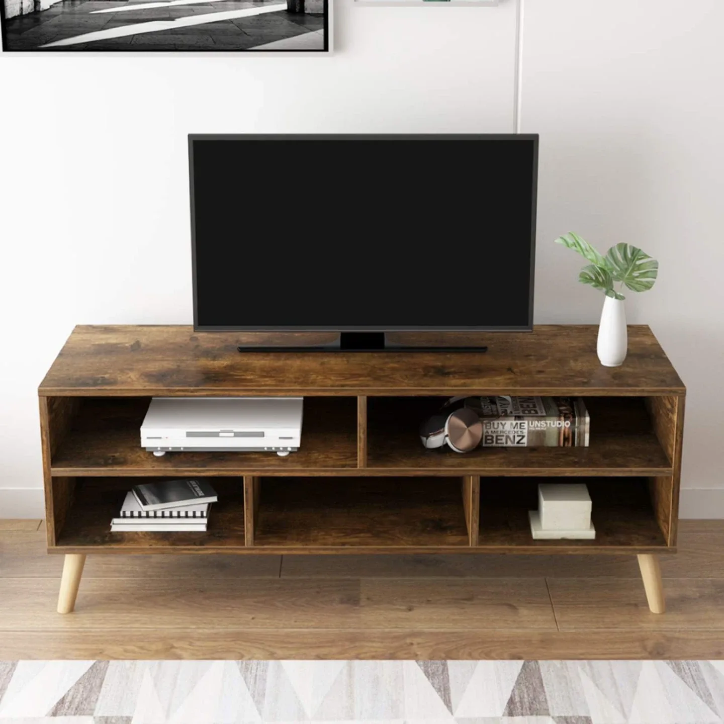 SogesGame TV stand, Rustic Brown image indicator(4)