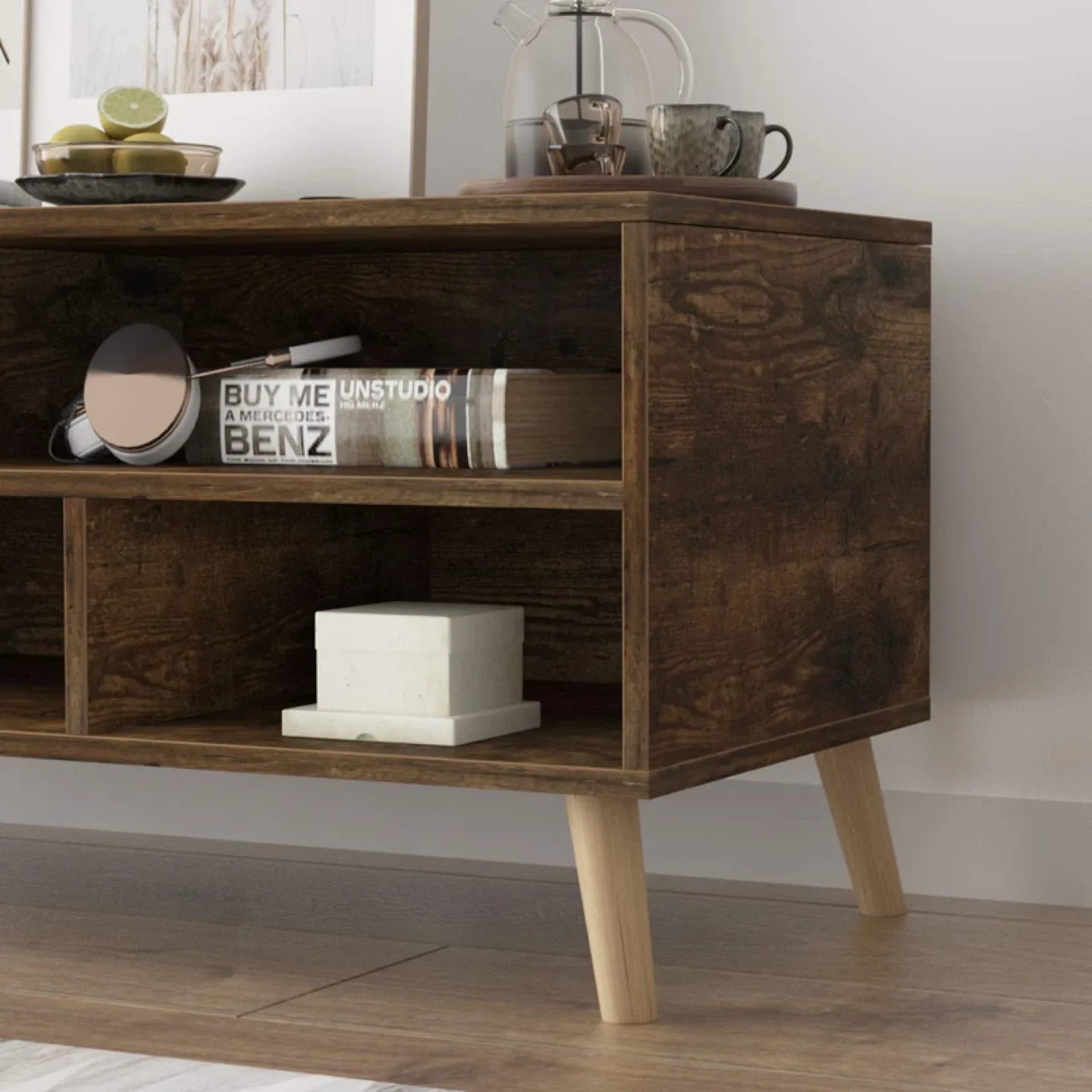 SogesGame TV stand, Rustic Brown image indicator(6)