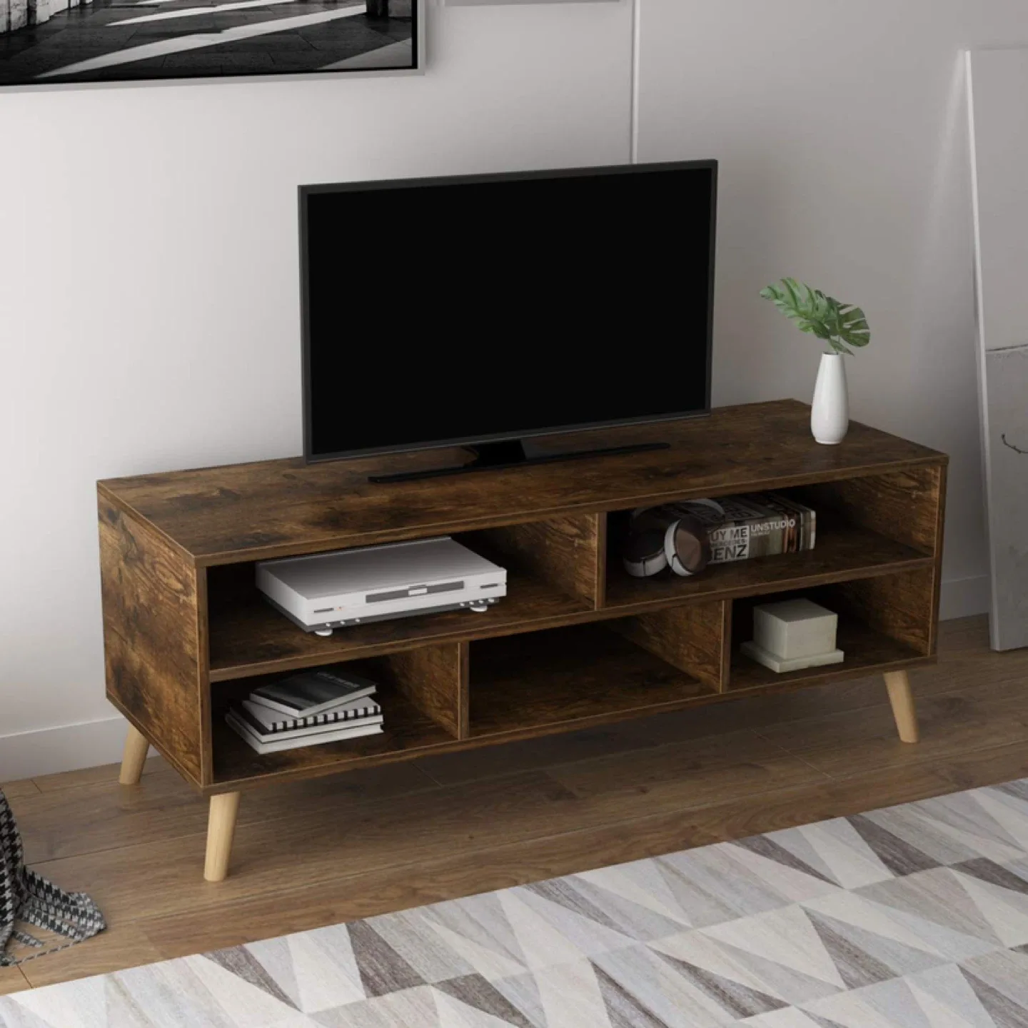 SogesGame TV stand, Rustic Brown image indicator(3)