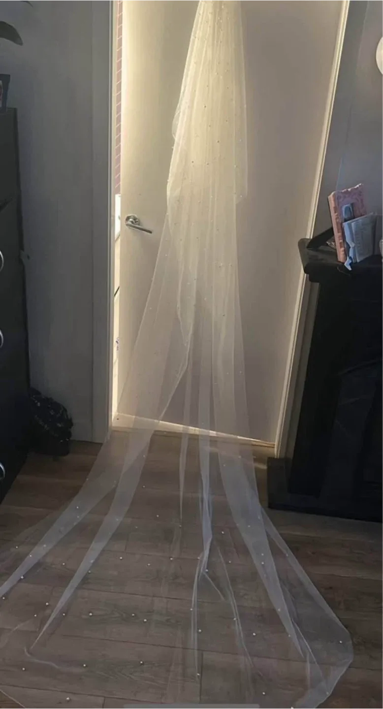 Wedding Veil with Pearls image indicator(4)