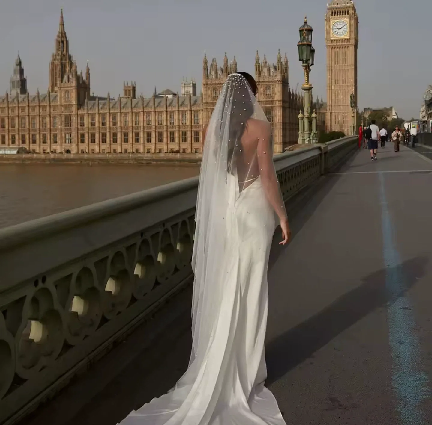 Wedding Veil with Pearls image indicator(6)