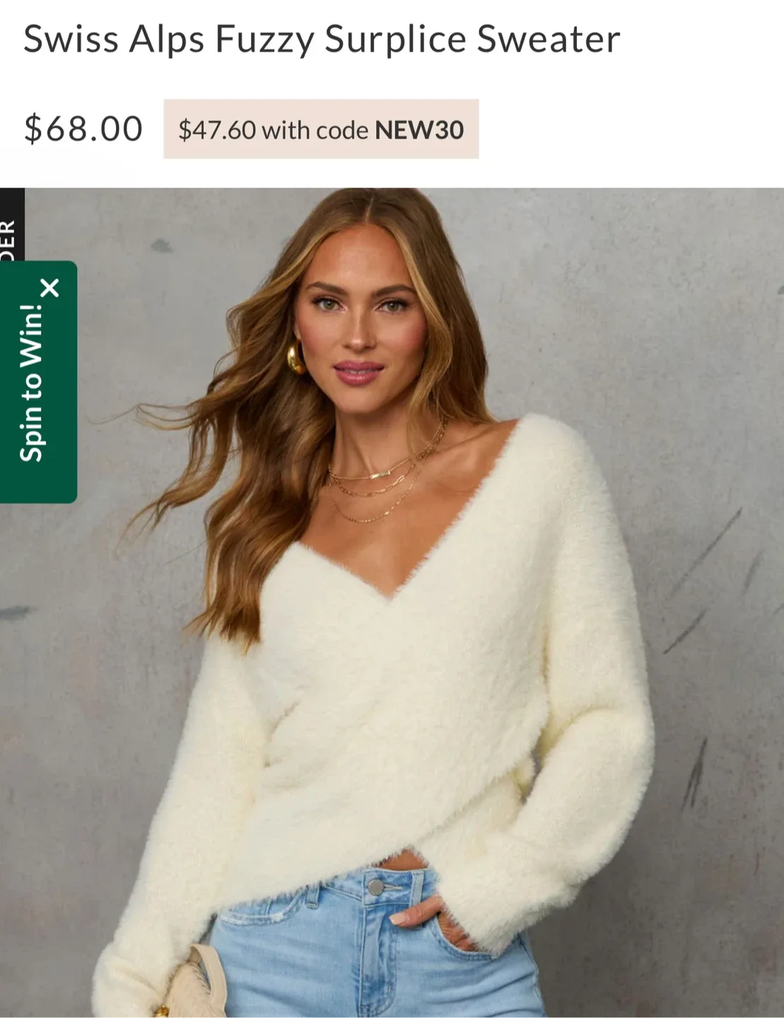 White  Fuzzy Sweater image indicator(3)