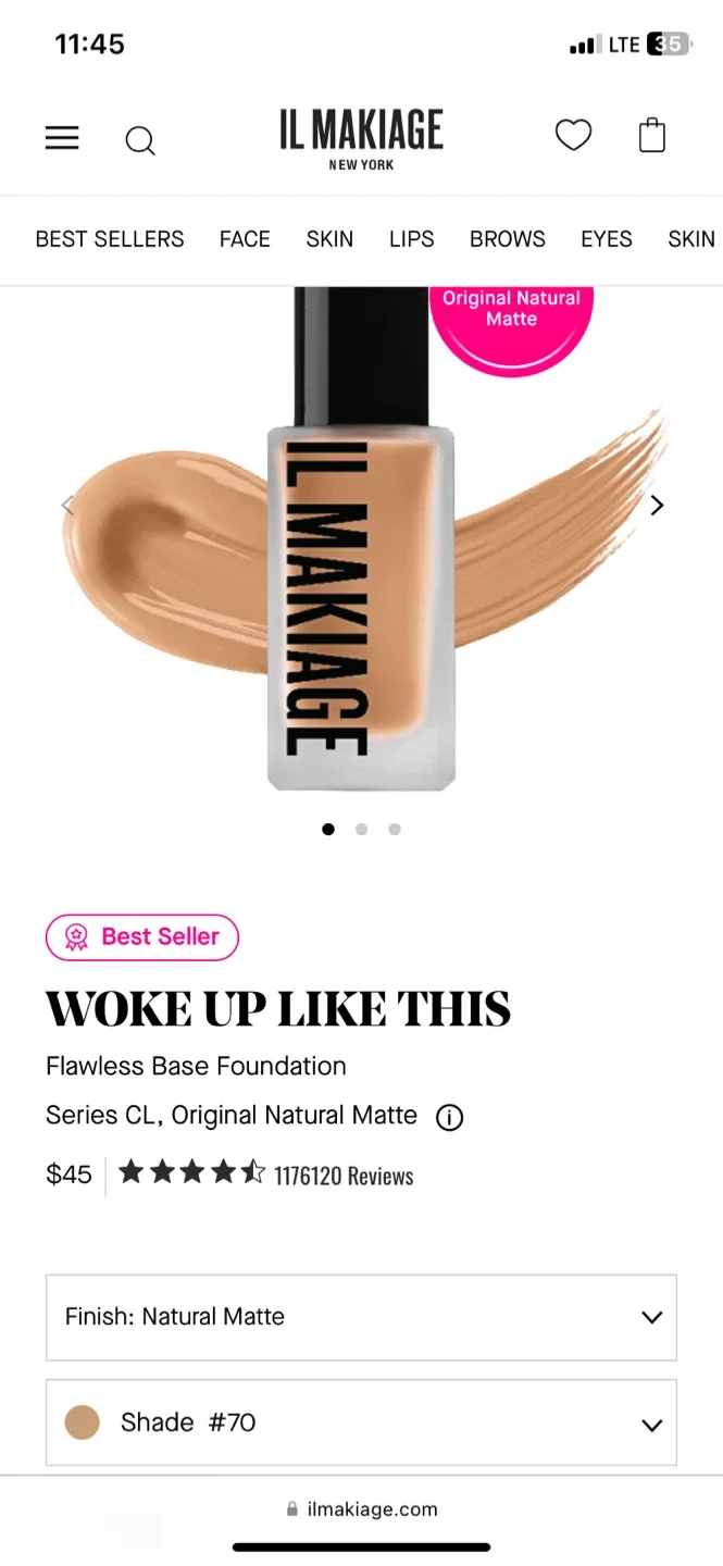 IL MAKIAGE Woke Up Like This Foundation - Shade 075 image indicator(2)