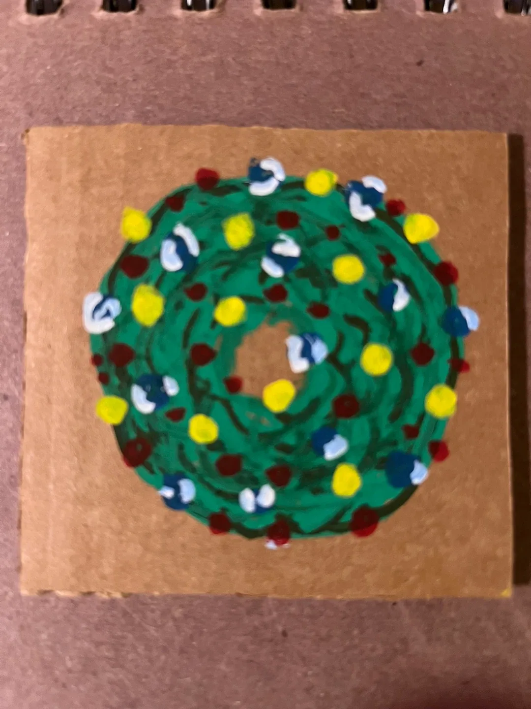 Handmade Christmas Wreath Painting