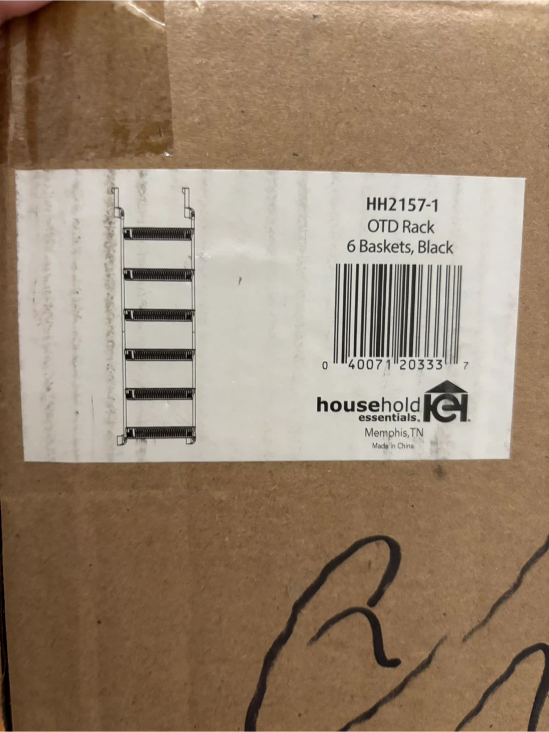 Household Essentials OTD Rack - 6 Baskets, Black - NEW