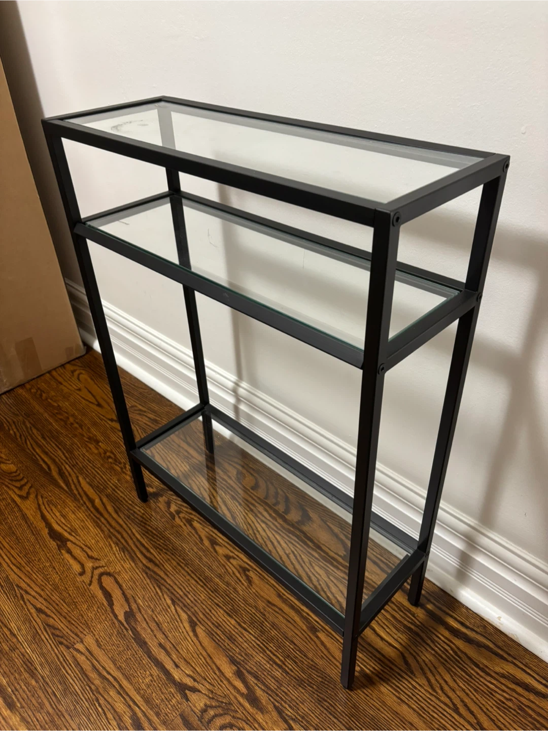 Black Metal & Glass Display Console