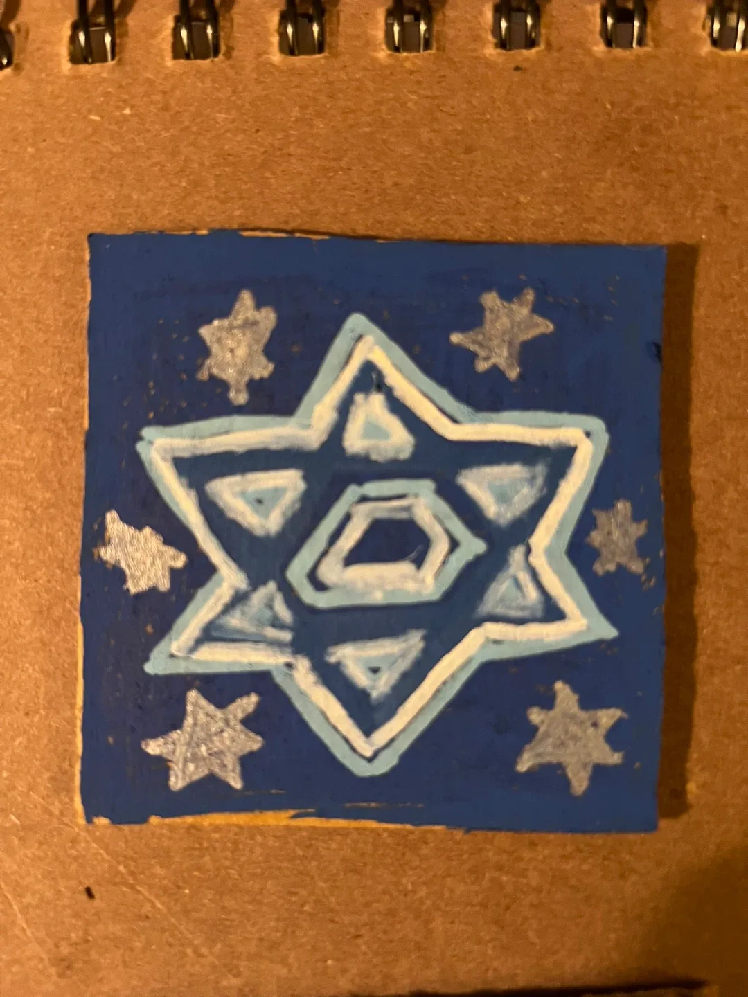 Handpainted tiny Star of David