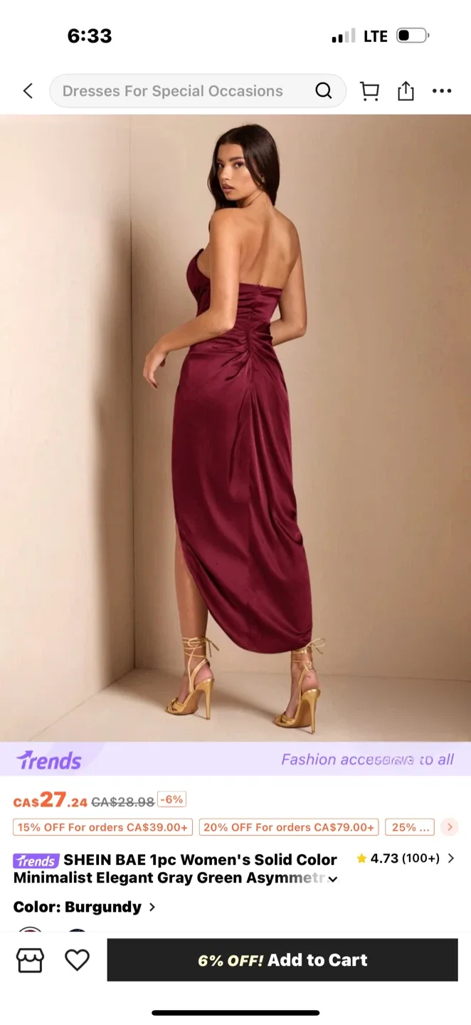 Burgundy Dress image indicator(4)