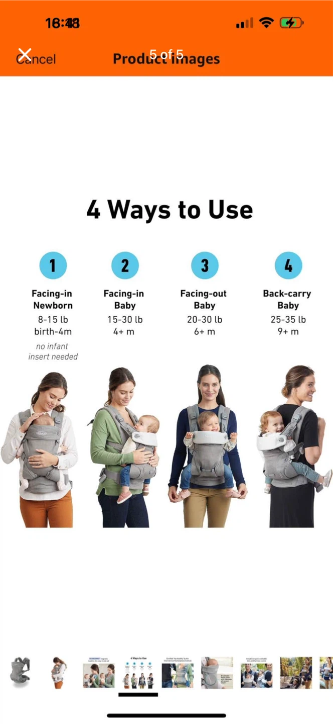 Graco Baby Carrier - Grey - photo 5