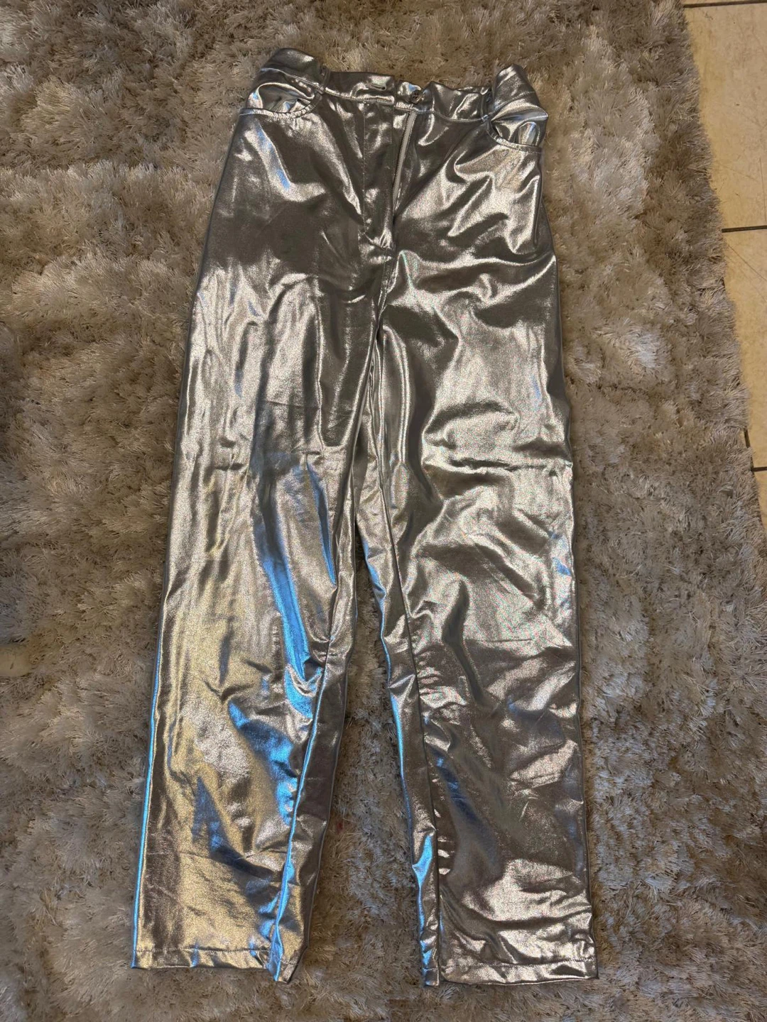 Silver Metallic Pants