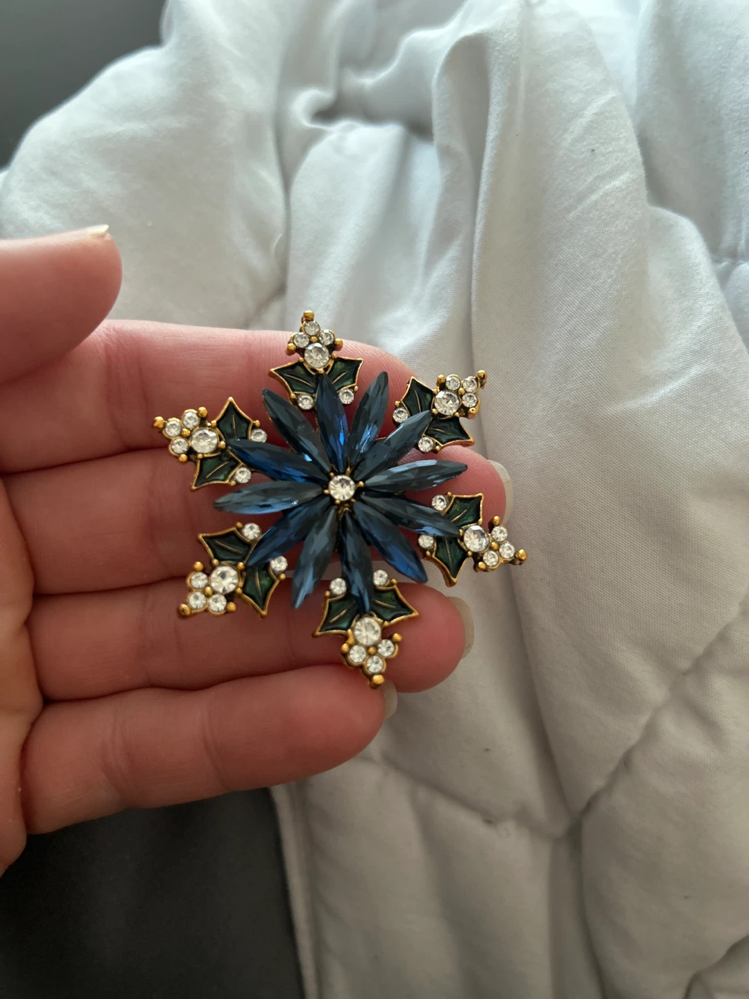 Snowflake Brooch - Blue & Gold - photo 4