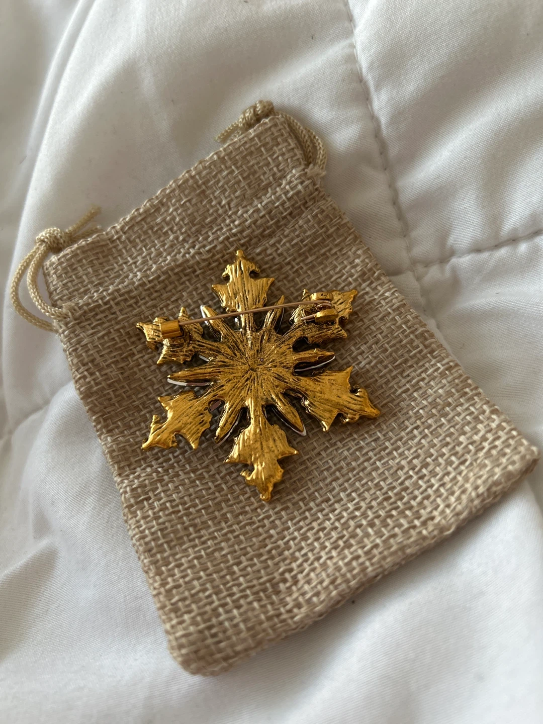Snowflake Brooch - Blue & Gold - photo 2