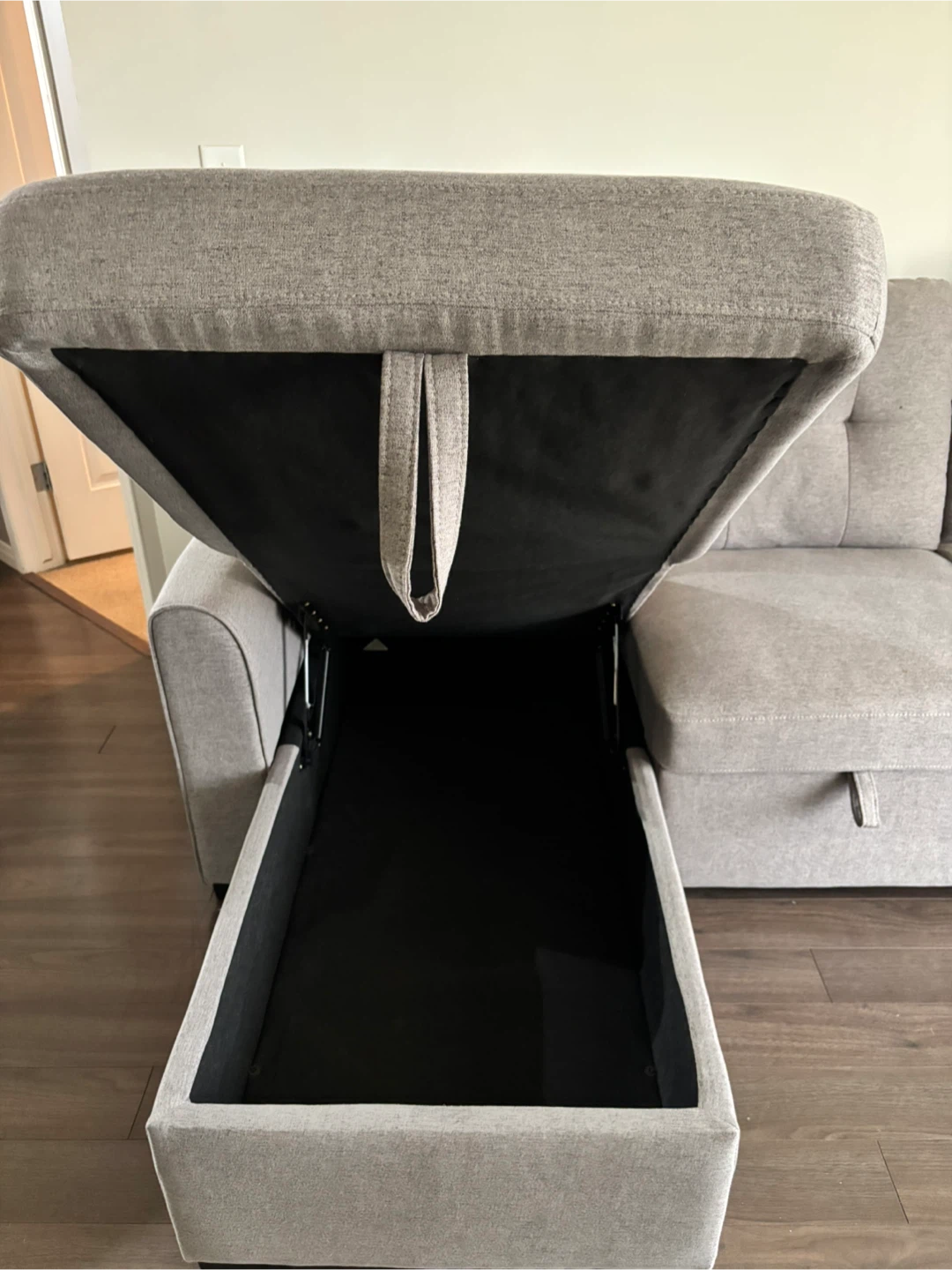 Grey Sectional Sofa with Pull Out Bed & Storage - photo 4