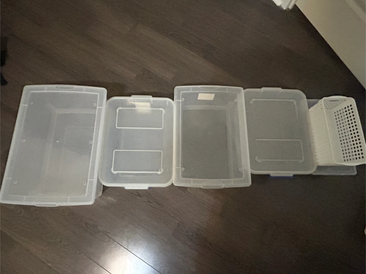 Assorted Clear Plastic Storage Bins - photo 2
