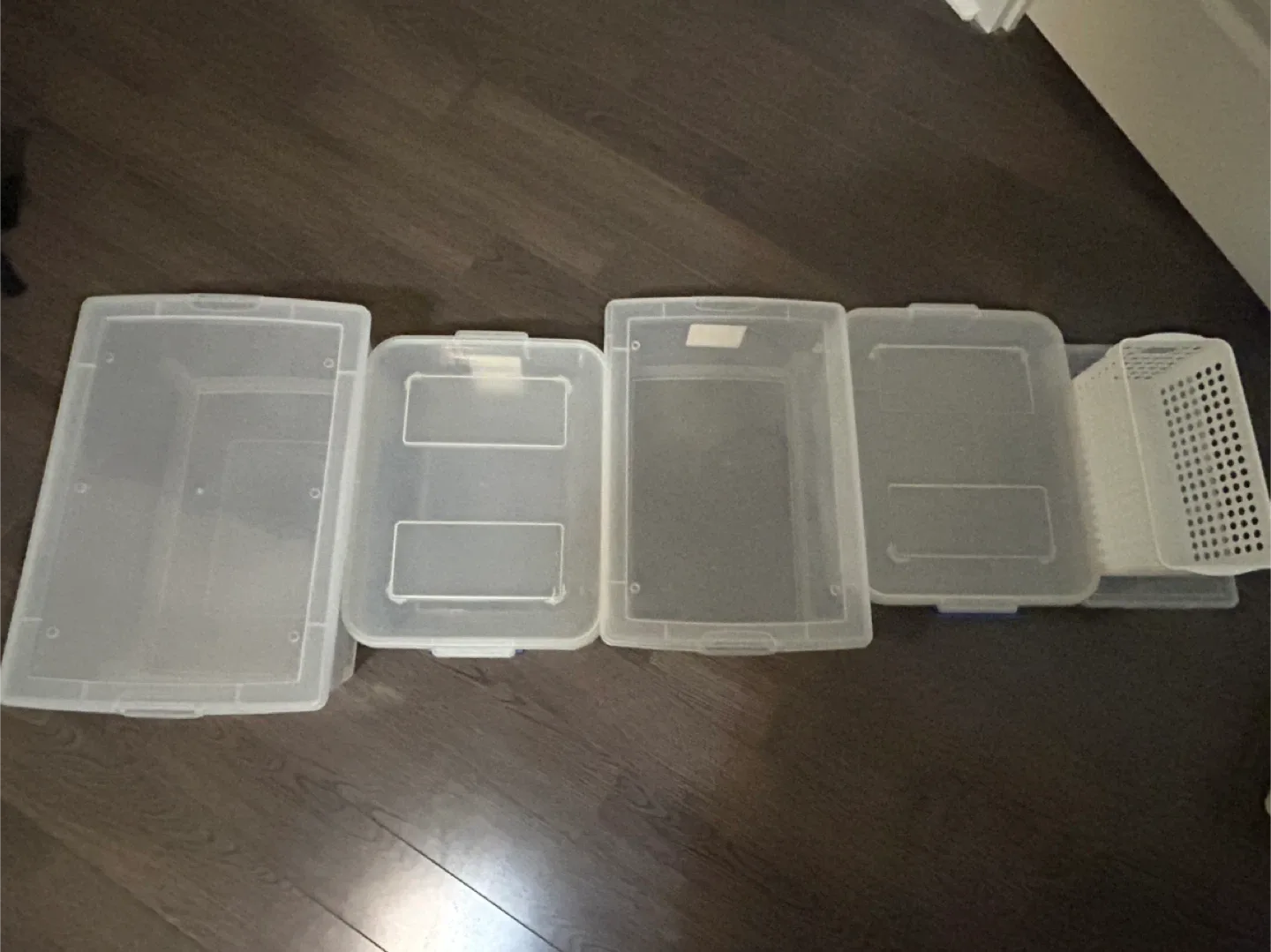 Assorted Clear Plastic Storage Bins image indicator(2)