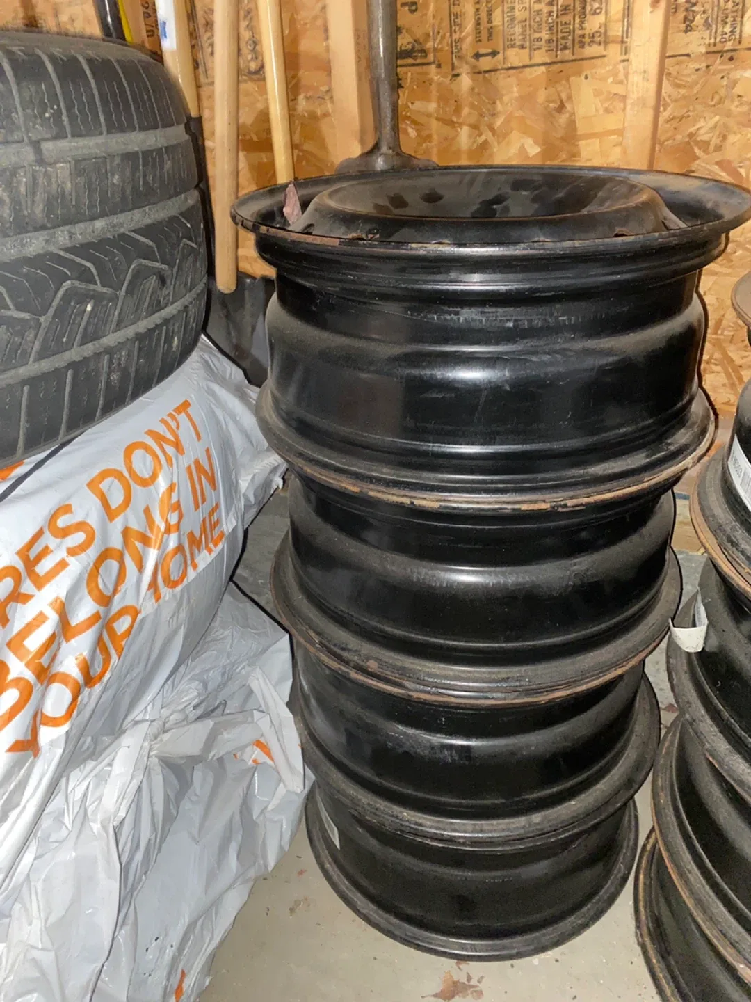 Set of Black Steel Wheels