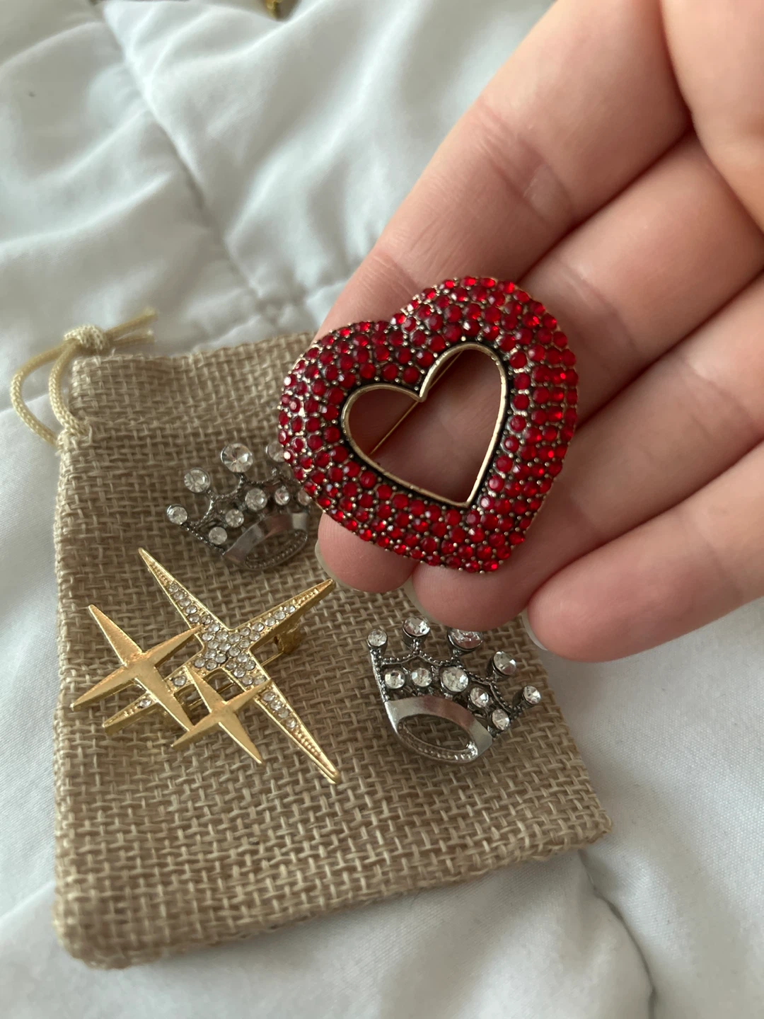 Assorted Brooches - Star, Heart, Crown - photo 2