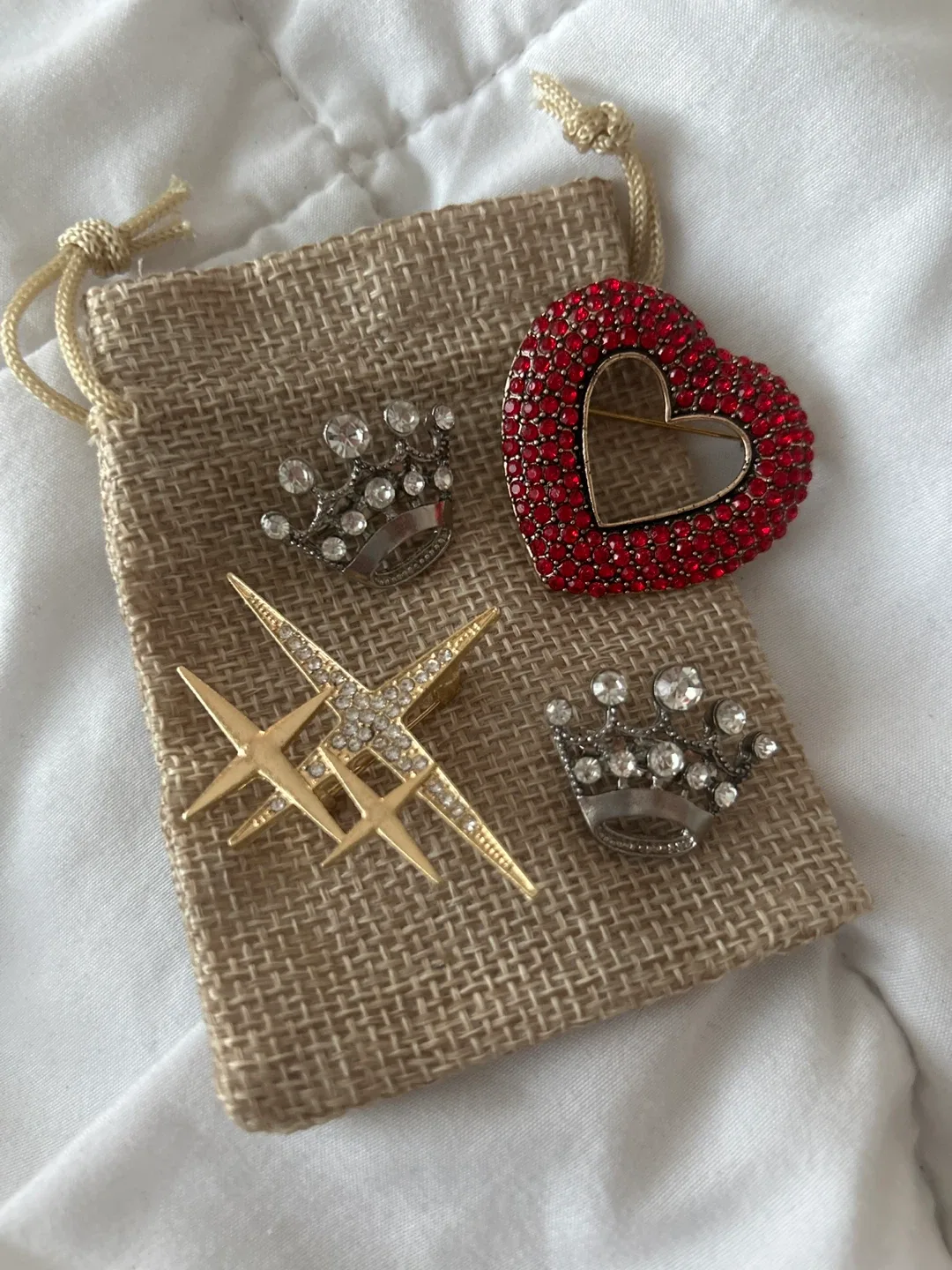 Assorted Brooches - Star, Heart, Crown