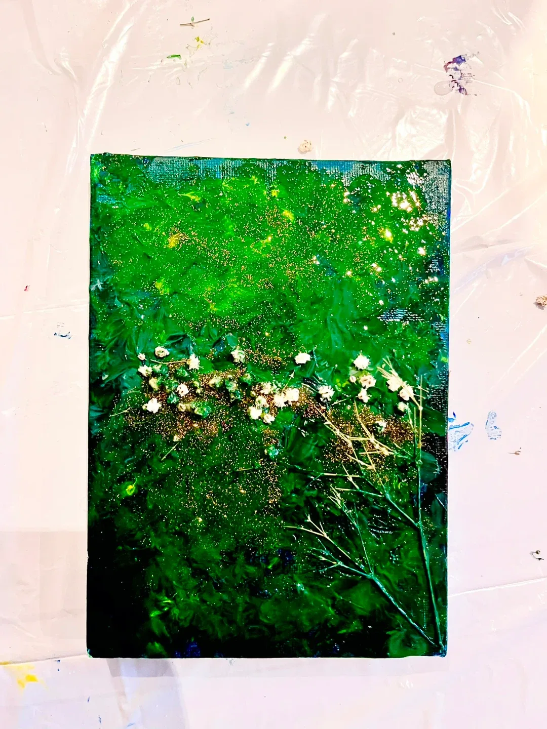 Original Floral Glitter Art Paintings image indicator(2)