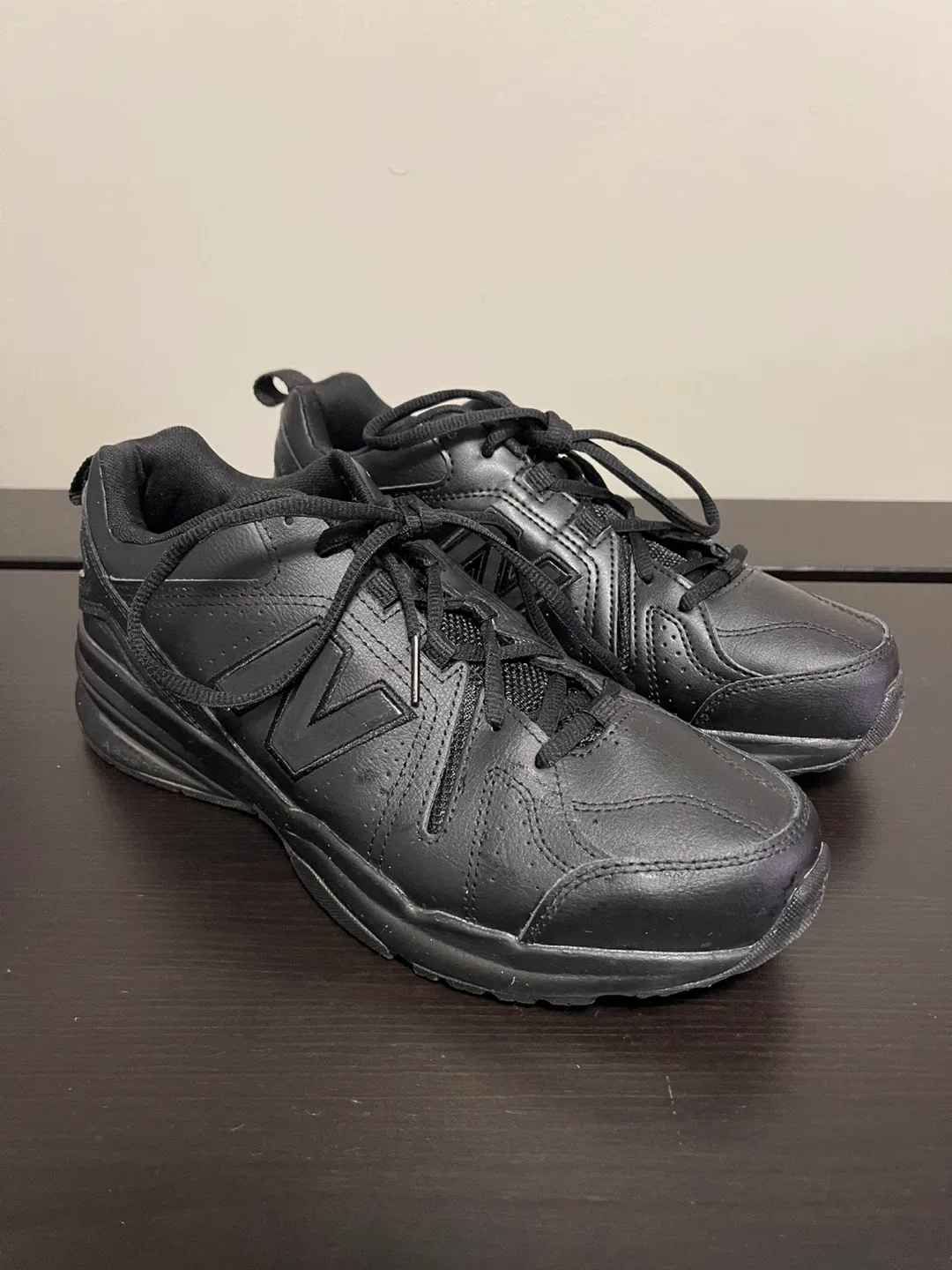 New Balance 608v5 Black Leather Sneakers