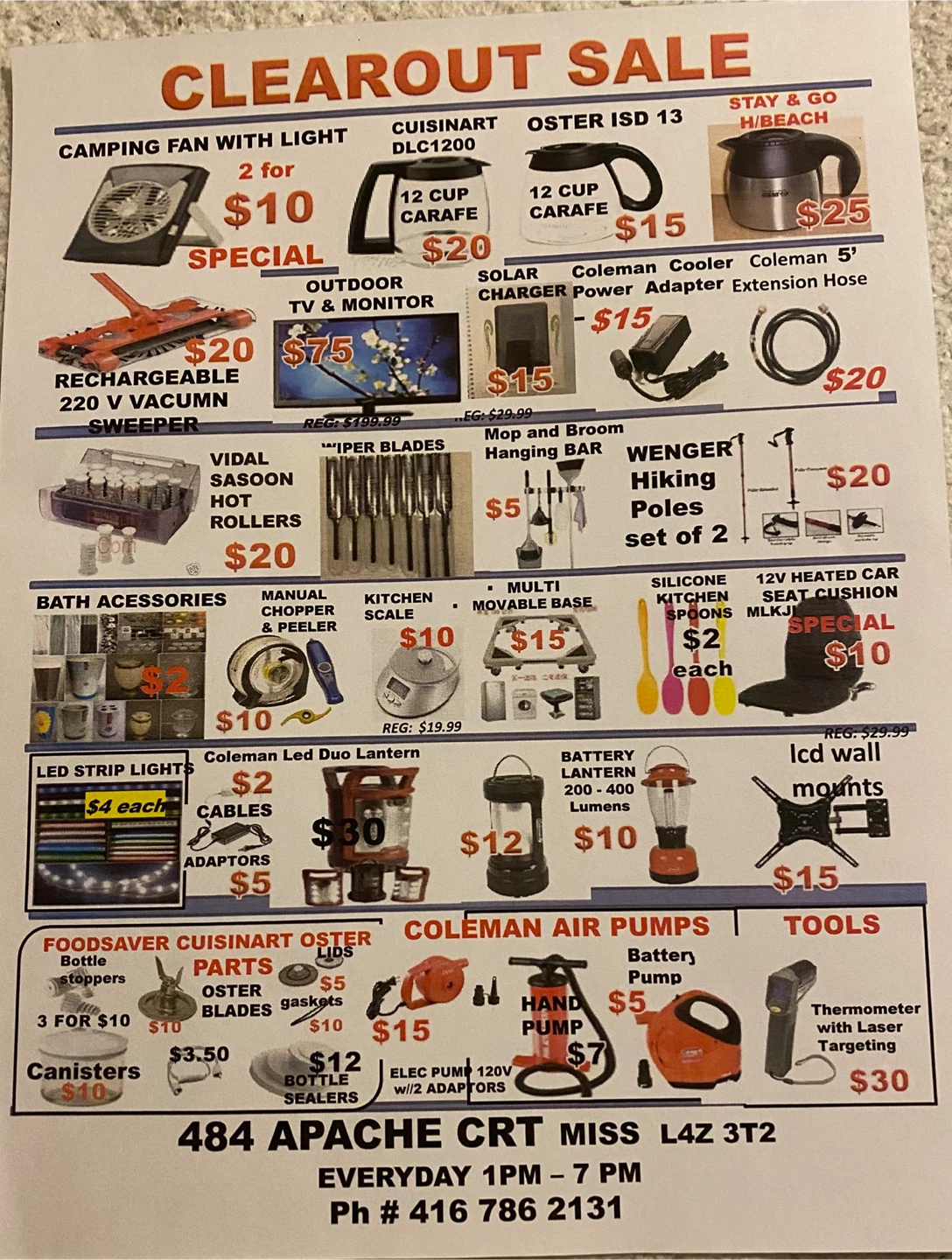 Clearout Sale: Camping Fan, Carafe, TV, Sweeper & More!
