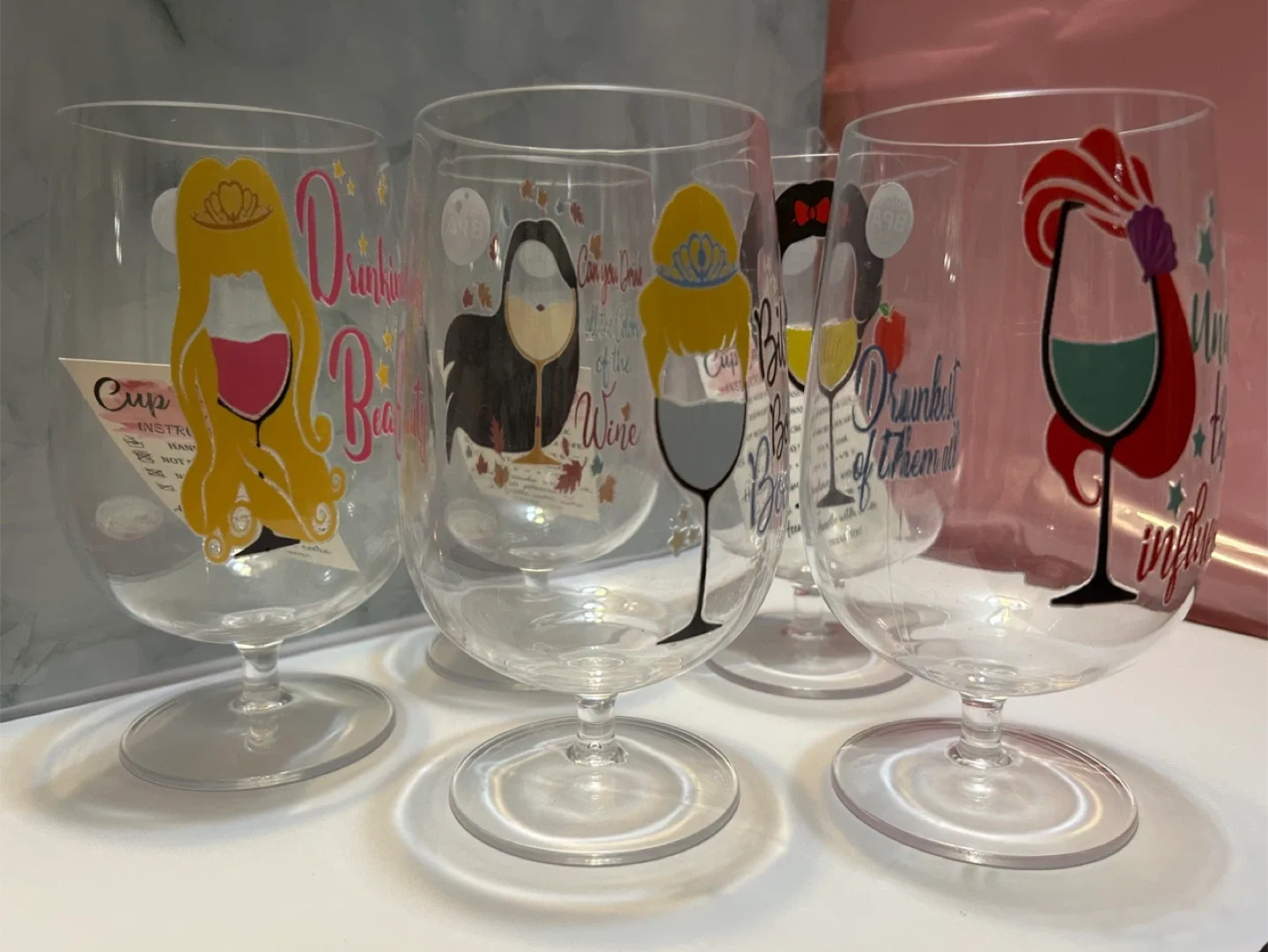 Set of 3 Novelty Wine Glasses