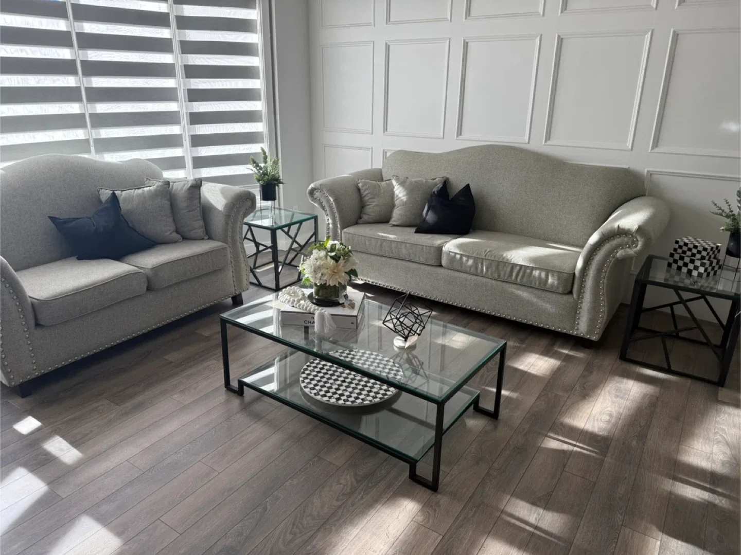 Sofa and Loveseat Set - Light Grey