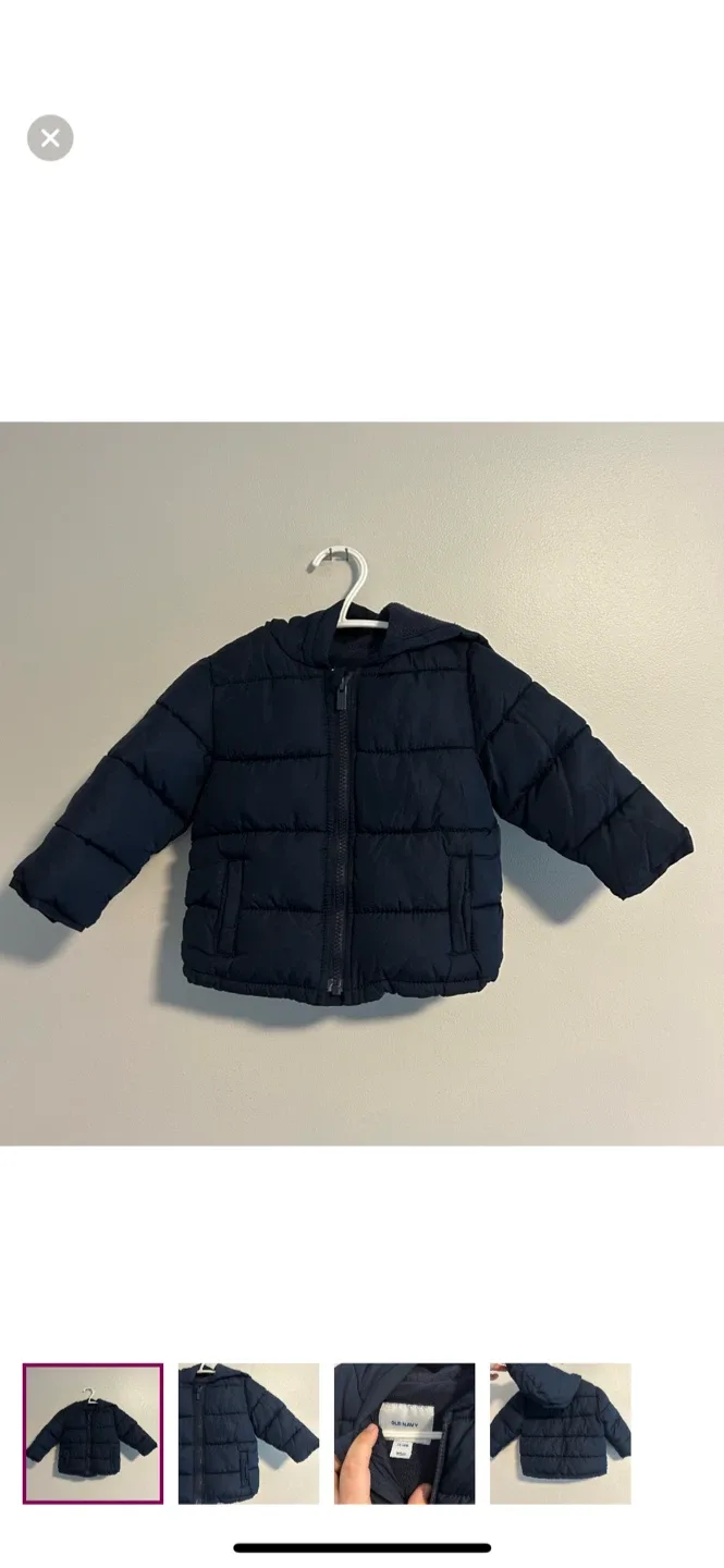 Old Navy Puffer Jacket - Size 12-18M