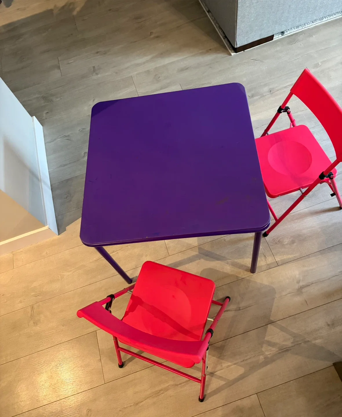 Kids Purple Table & Pink Chairs Set