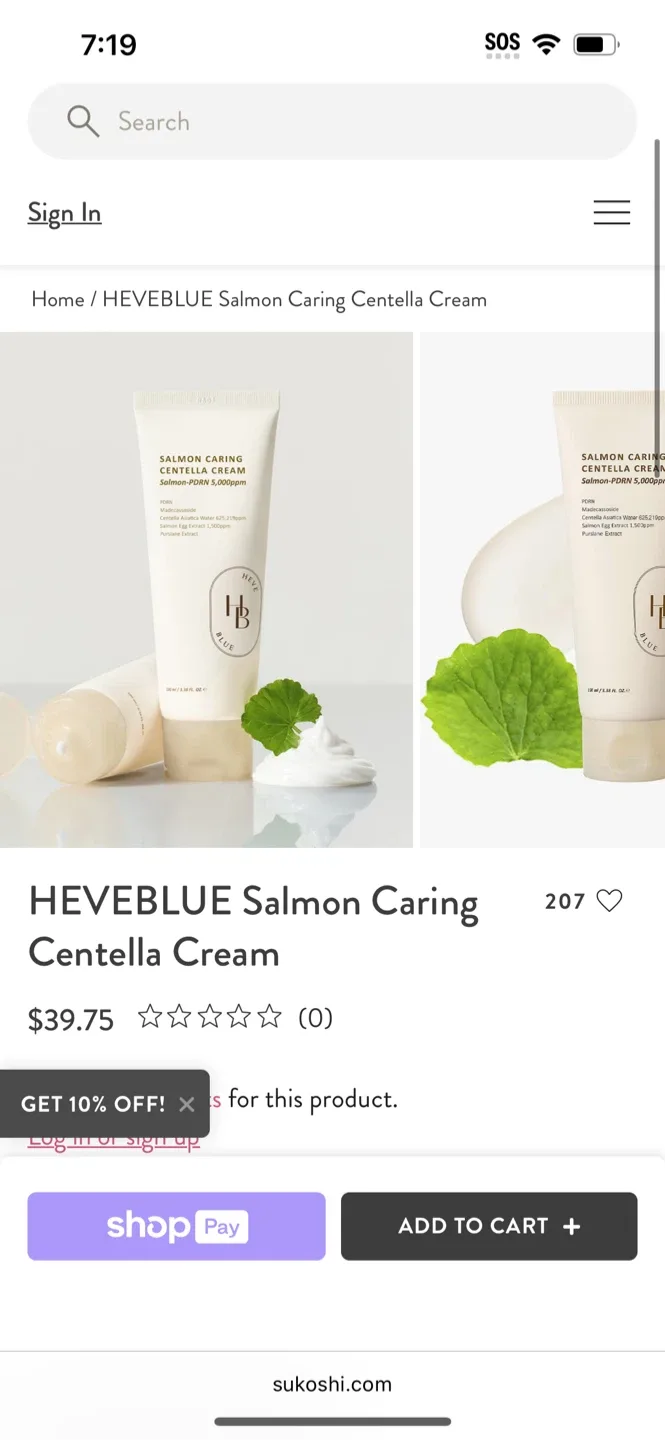 HEVEBLUE Salmon Caring Centella Cream image indicator(3)