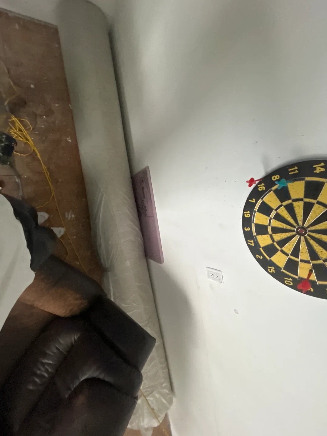 Rolled Grey & White Striped Carpet