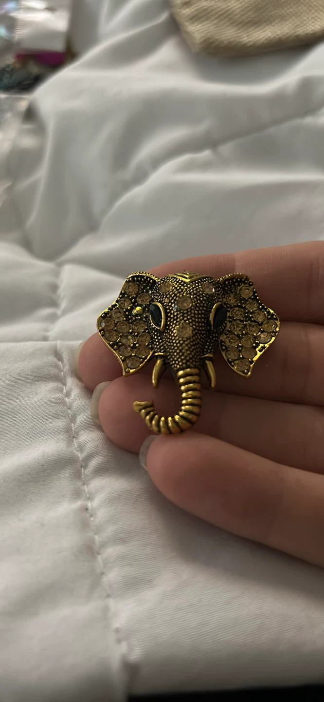 Elephant Brooch Pin - Gold Tone - photo 3