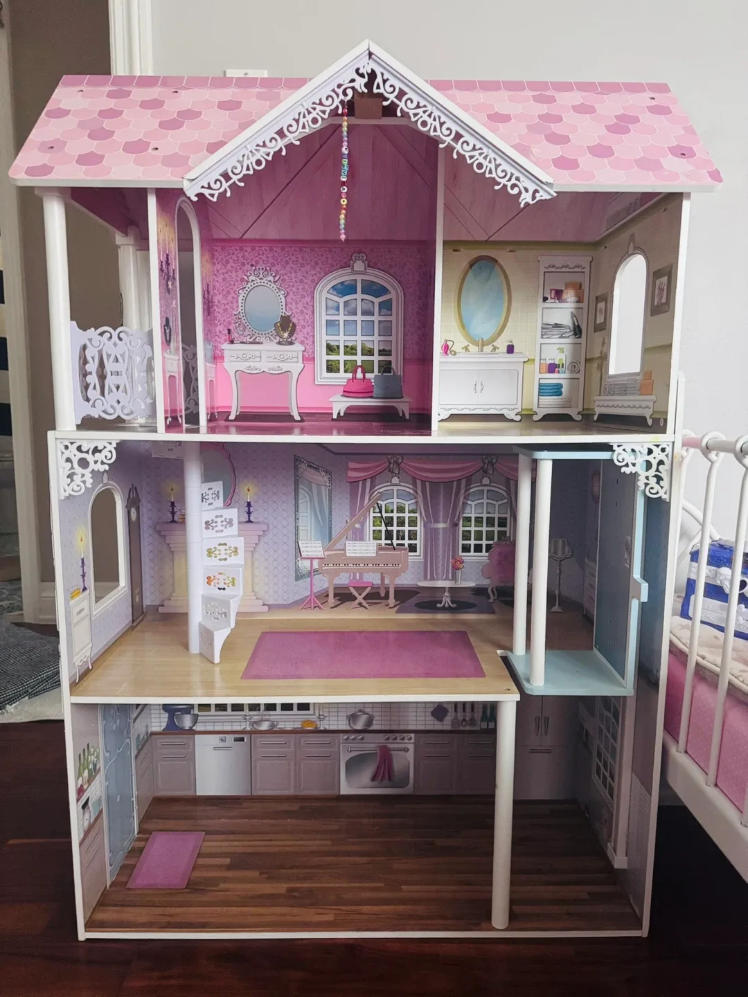 Pink Wooden Dollhouse - 1.22m Tall image indicator(5)