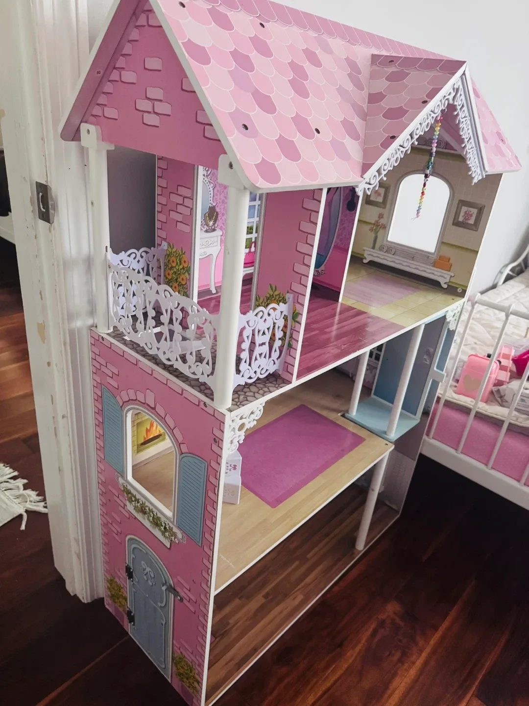 Pink Wooden Dollhouse - 1.22m Tall image indicator(4)