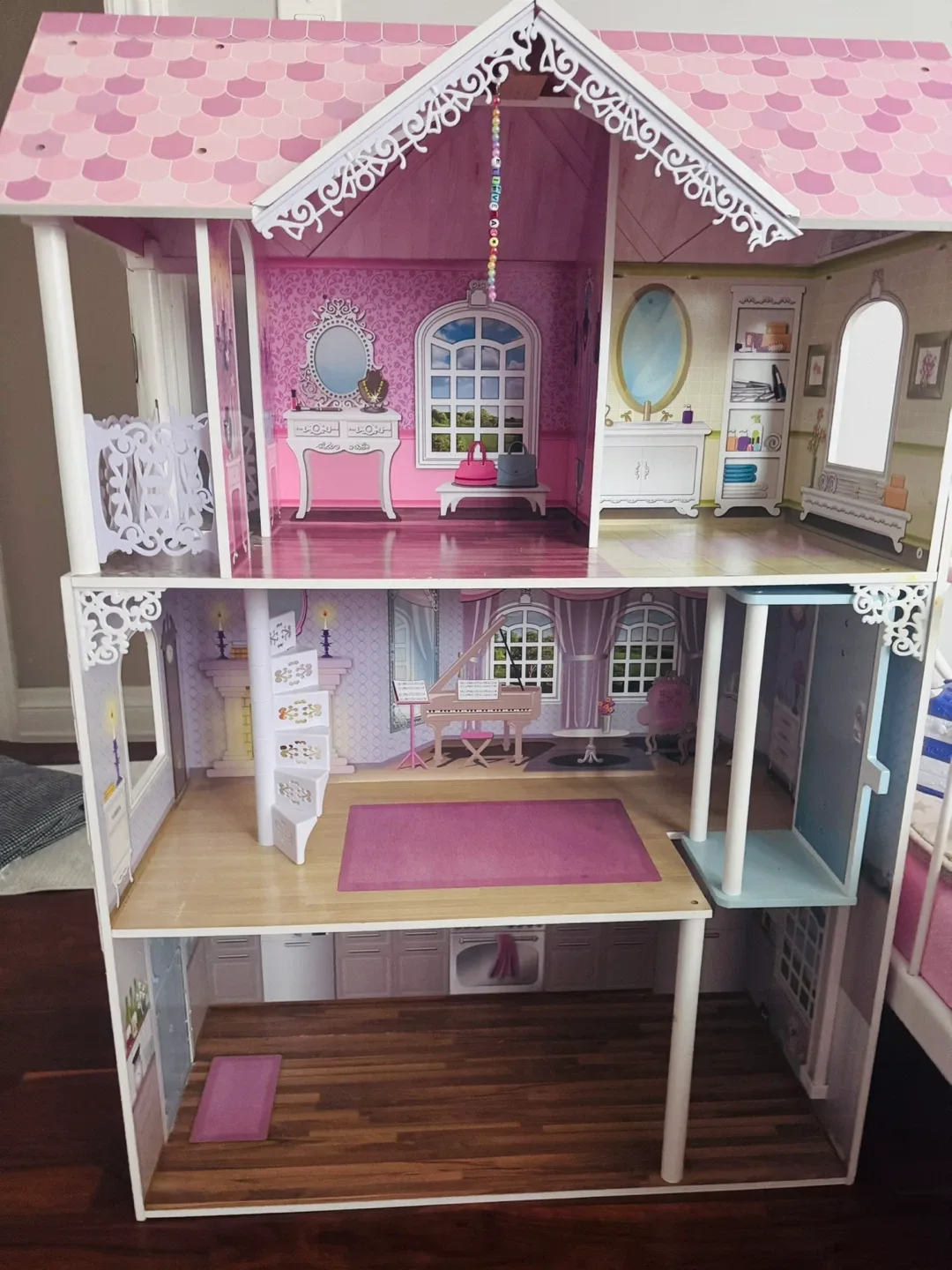 Pink Wooden Dollhouse - 1.22m Tall image indicator(3)