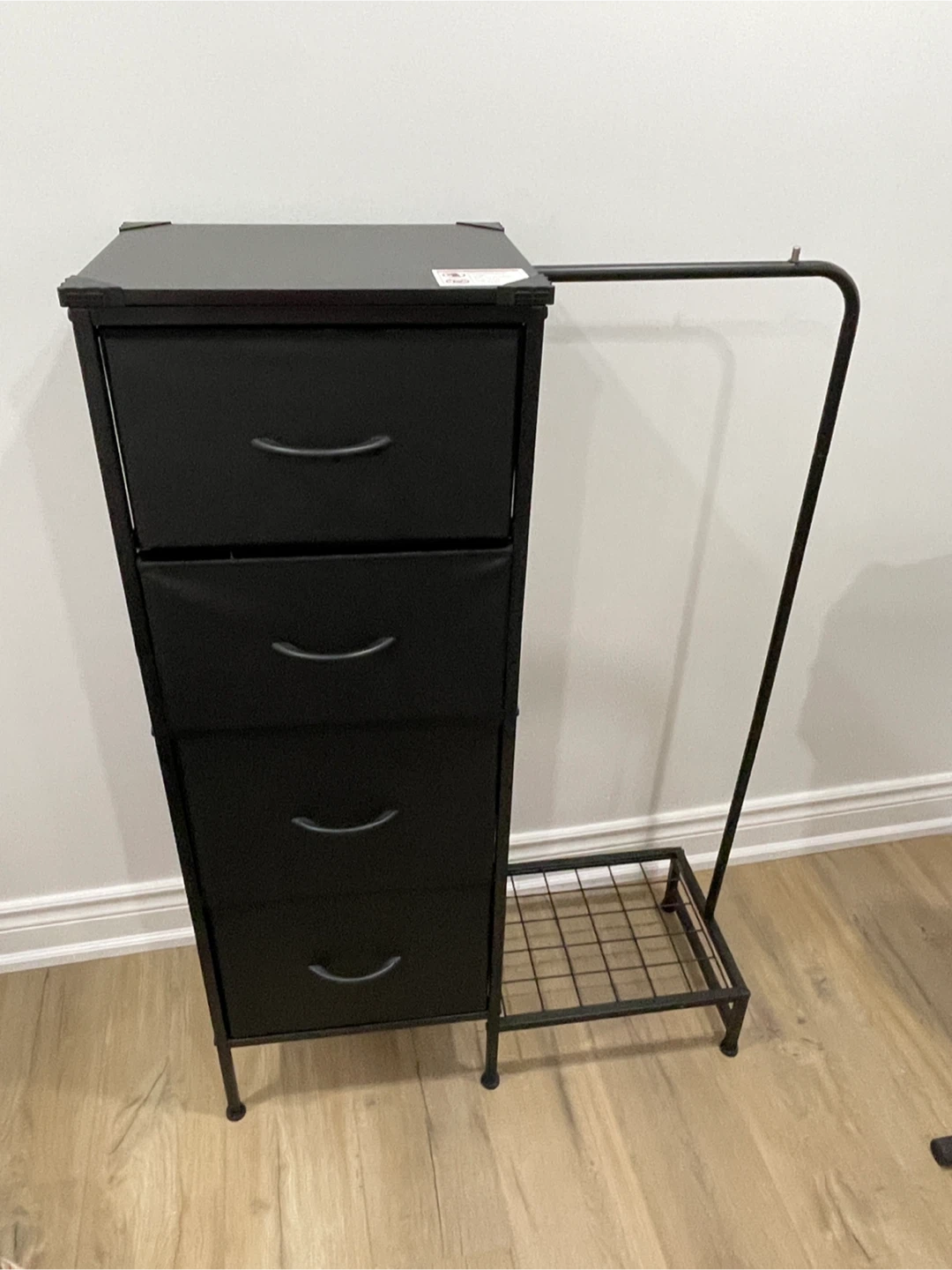 Black 4-Drawer Dresser with Hanging Bar - photo 5