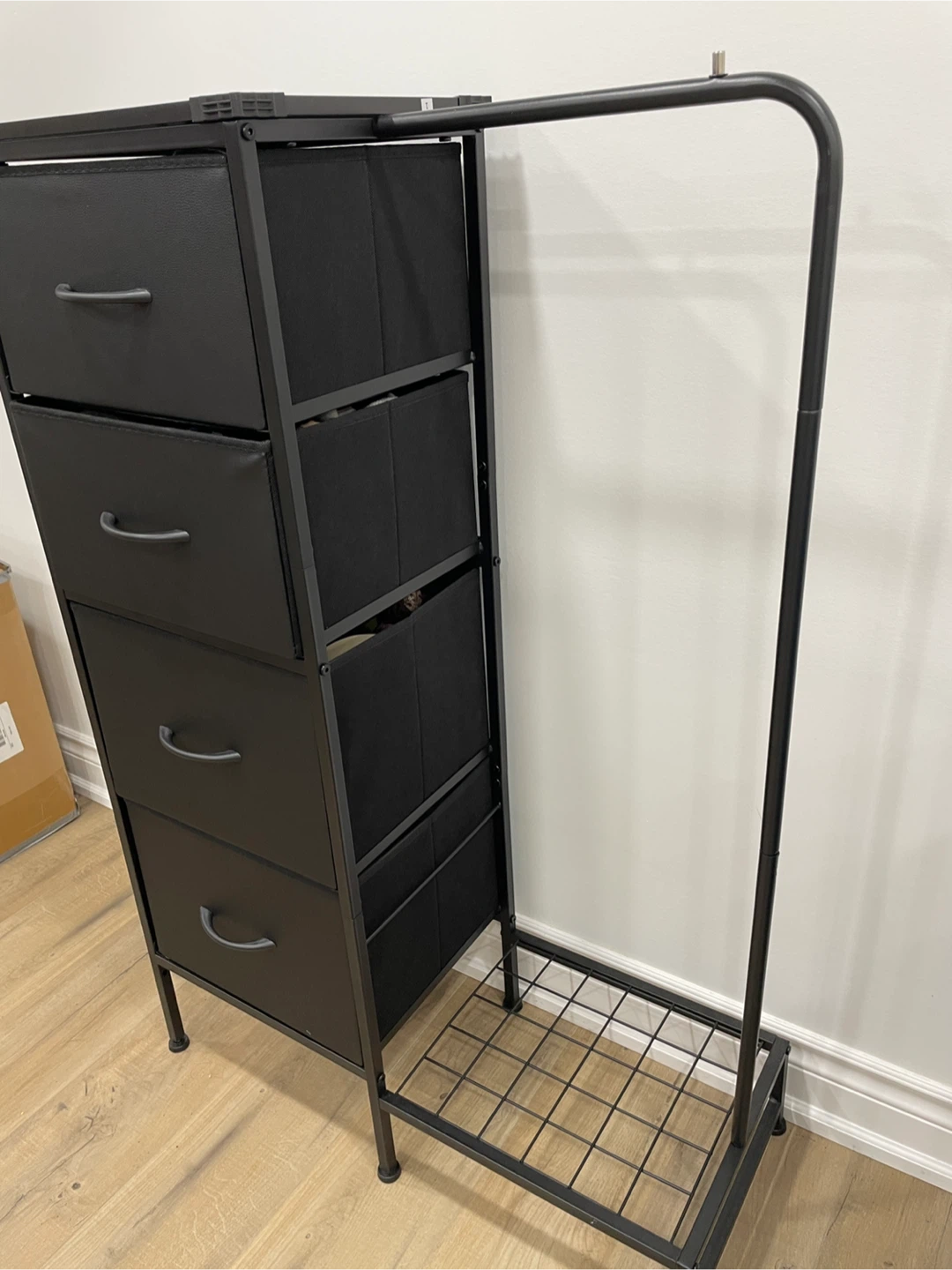 Black 4-Drawer Dresser with Hanging Bar - photo 3