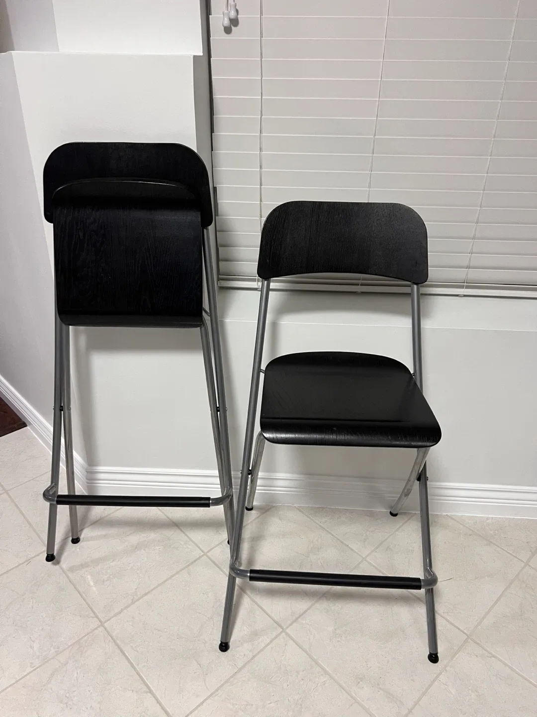 IKEA black counter height folding chairs