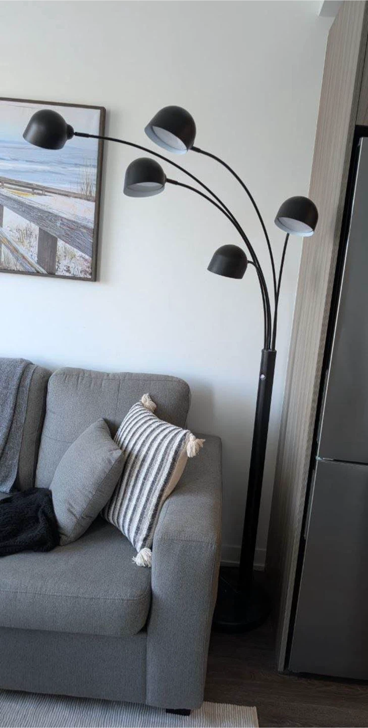 5 - Head Floor Lamp With Marble Base - Brand new