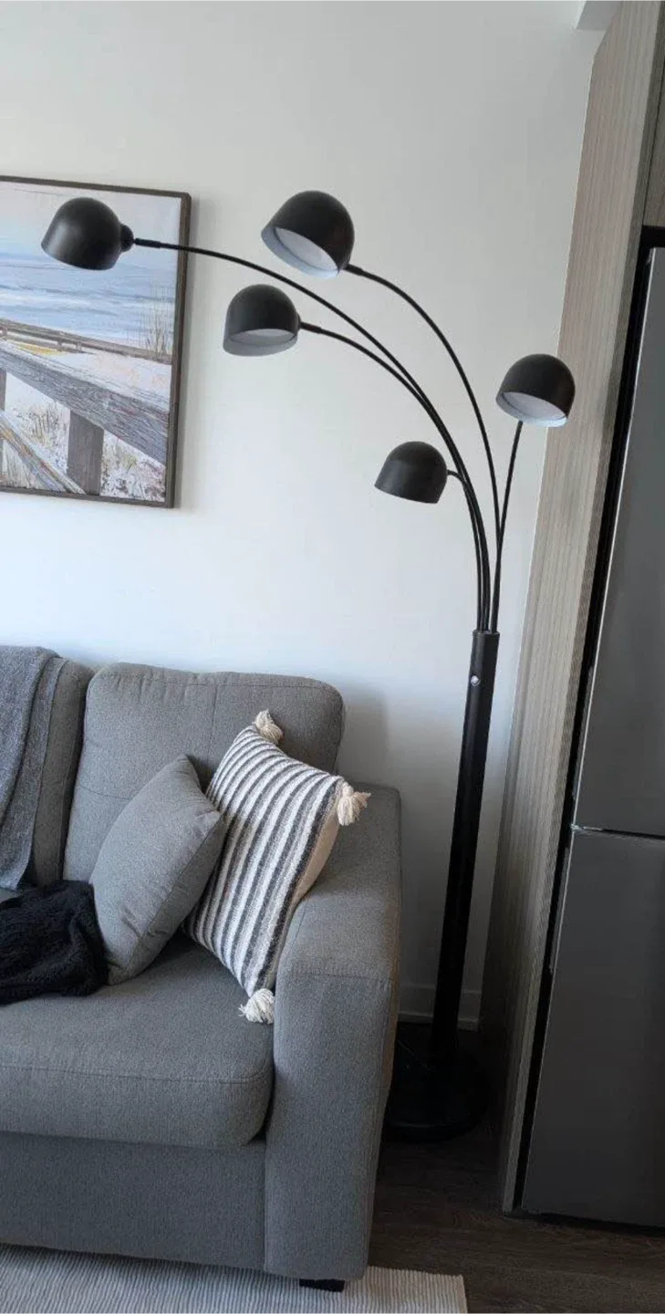 5 - Head Floor Lamp With Marble Base - Brand new