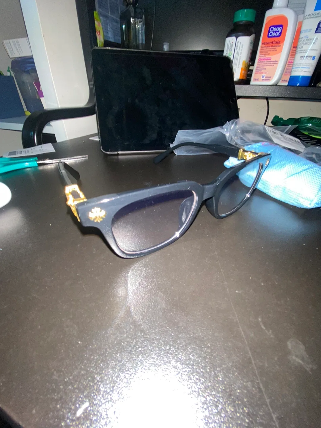 Chrome heart glasses