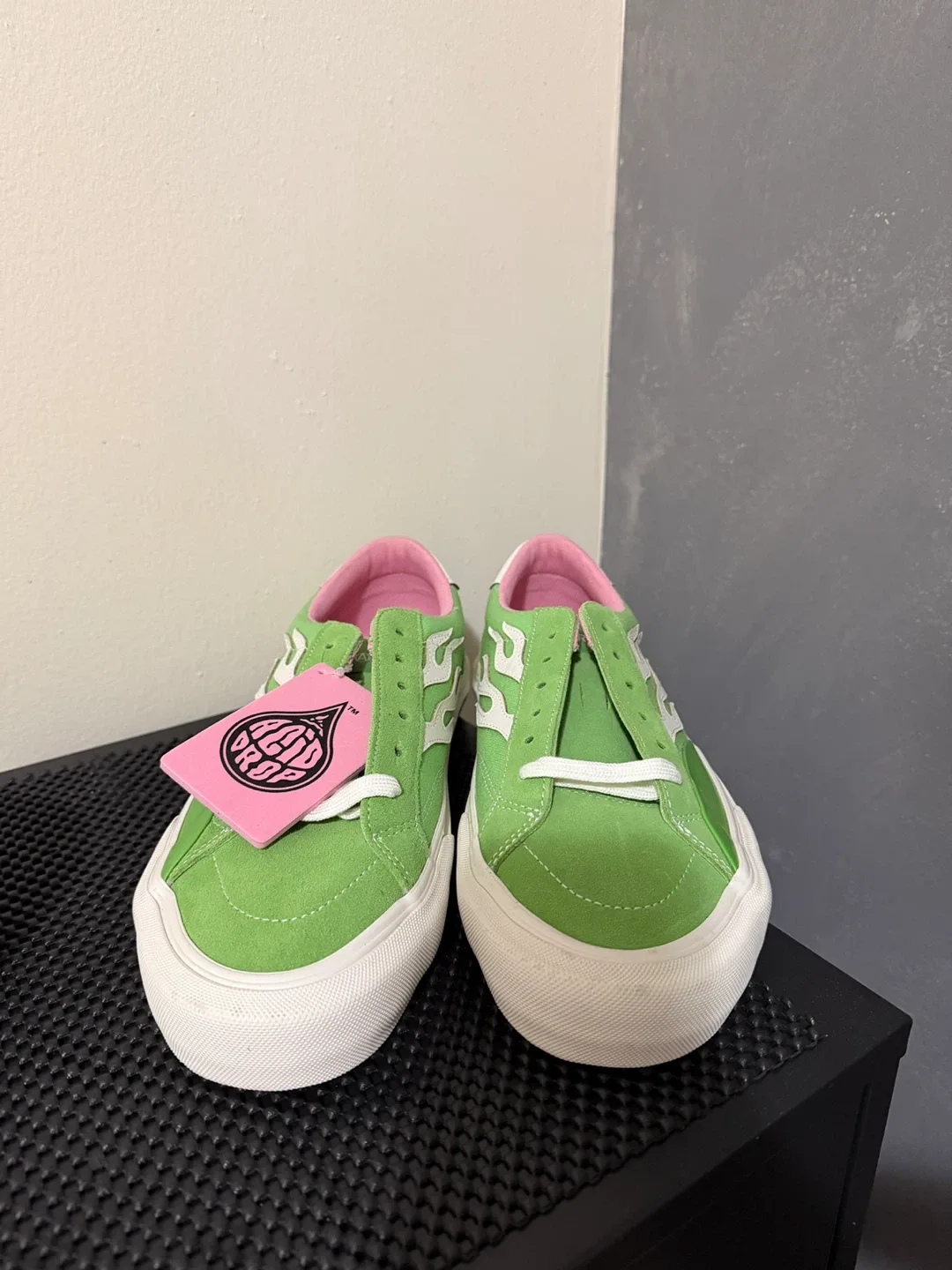 New/ never worn Acid Drop x Straye Green Flame Sneakers